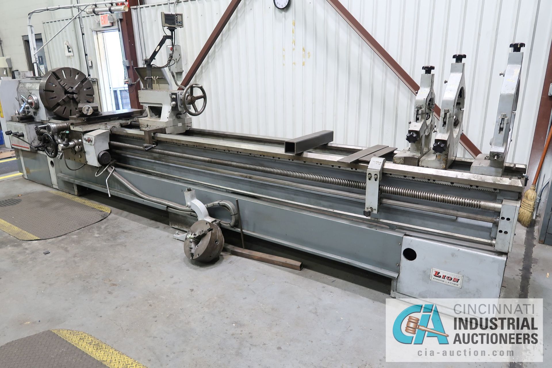 30" / 40" X 156" LION MODEL C10MS GAP BED ENGINE LATHE; S/N 2257, 24" 4-JAW CHUCK, TAILSTOCK, (3)
