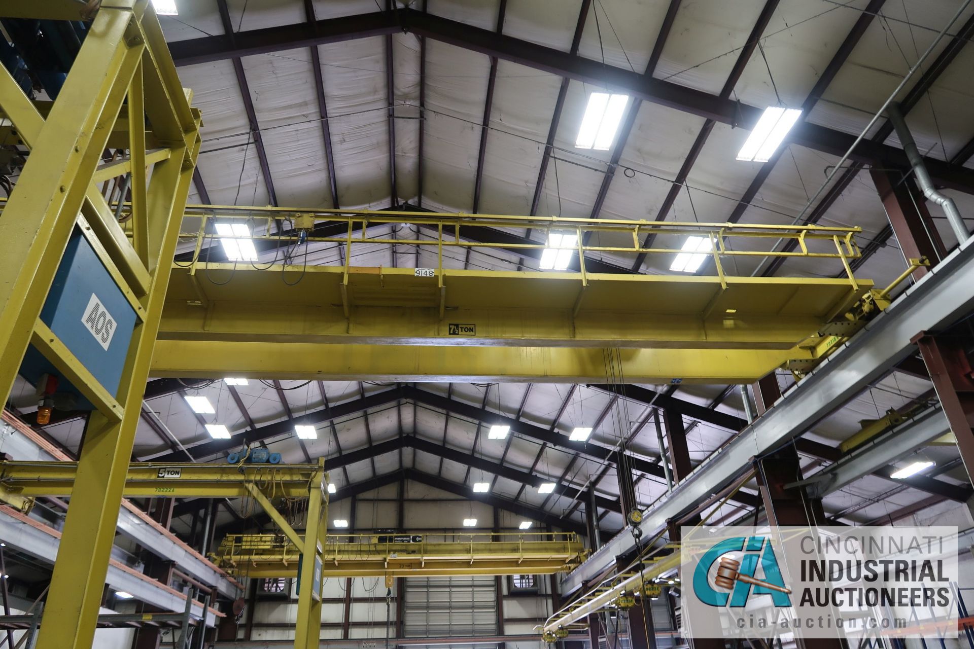 **7-1/2 TON X 56' APPROX. SPAN CONCO DOUBLE GIRDER TOP RUNNING OVERHEAD CRANE; S/N 9148, RADIO - Image 2 of 5