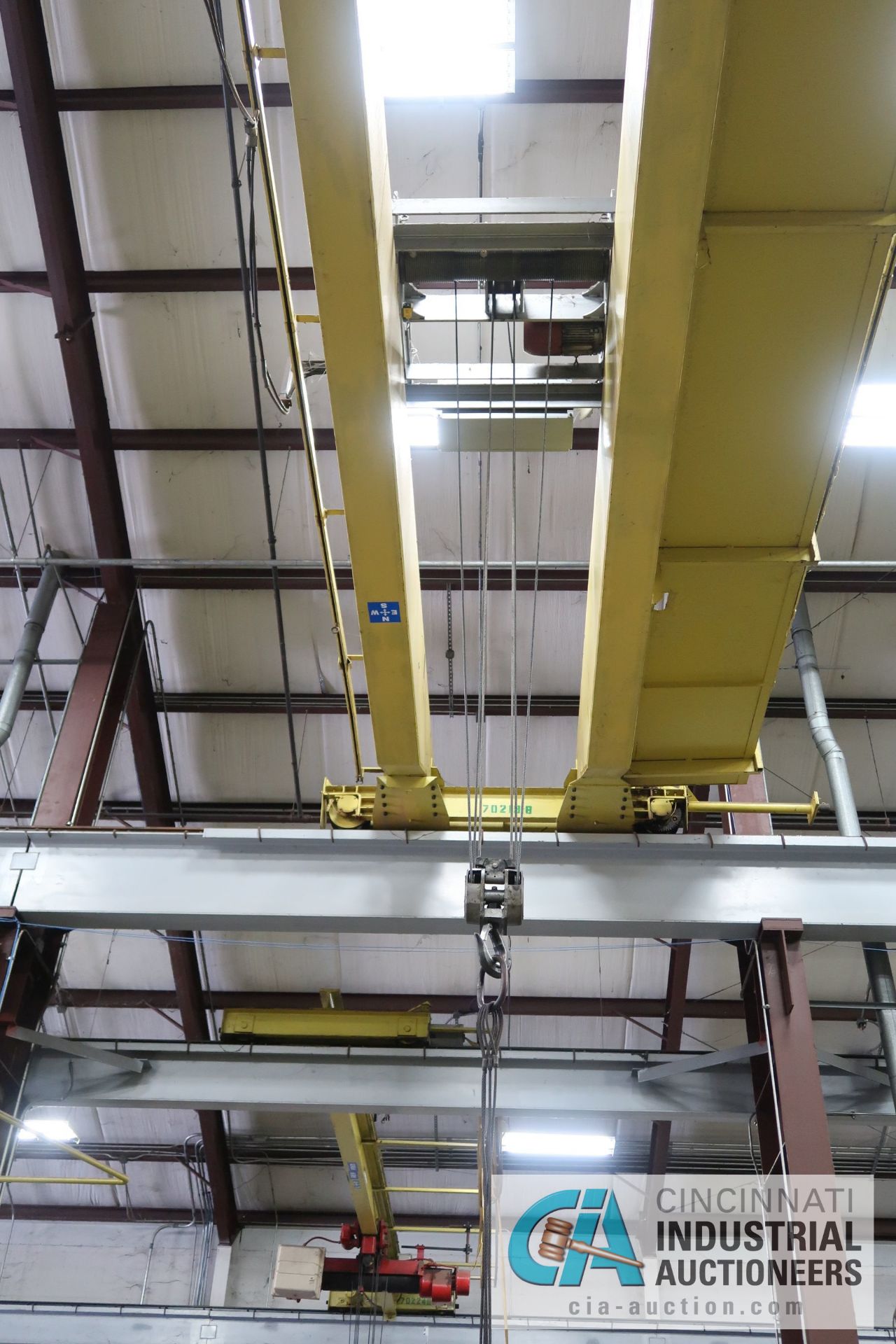 **7-1/2 TON X 56' APPROX. SPAN CONCO DOUBLE GIRDER TOP RUNNING OVERHEAD CRANE; S/N 9148, RADIO - Image 4 of 5