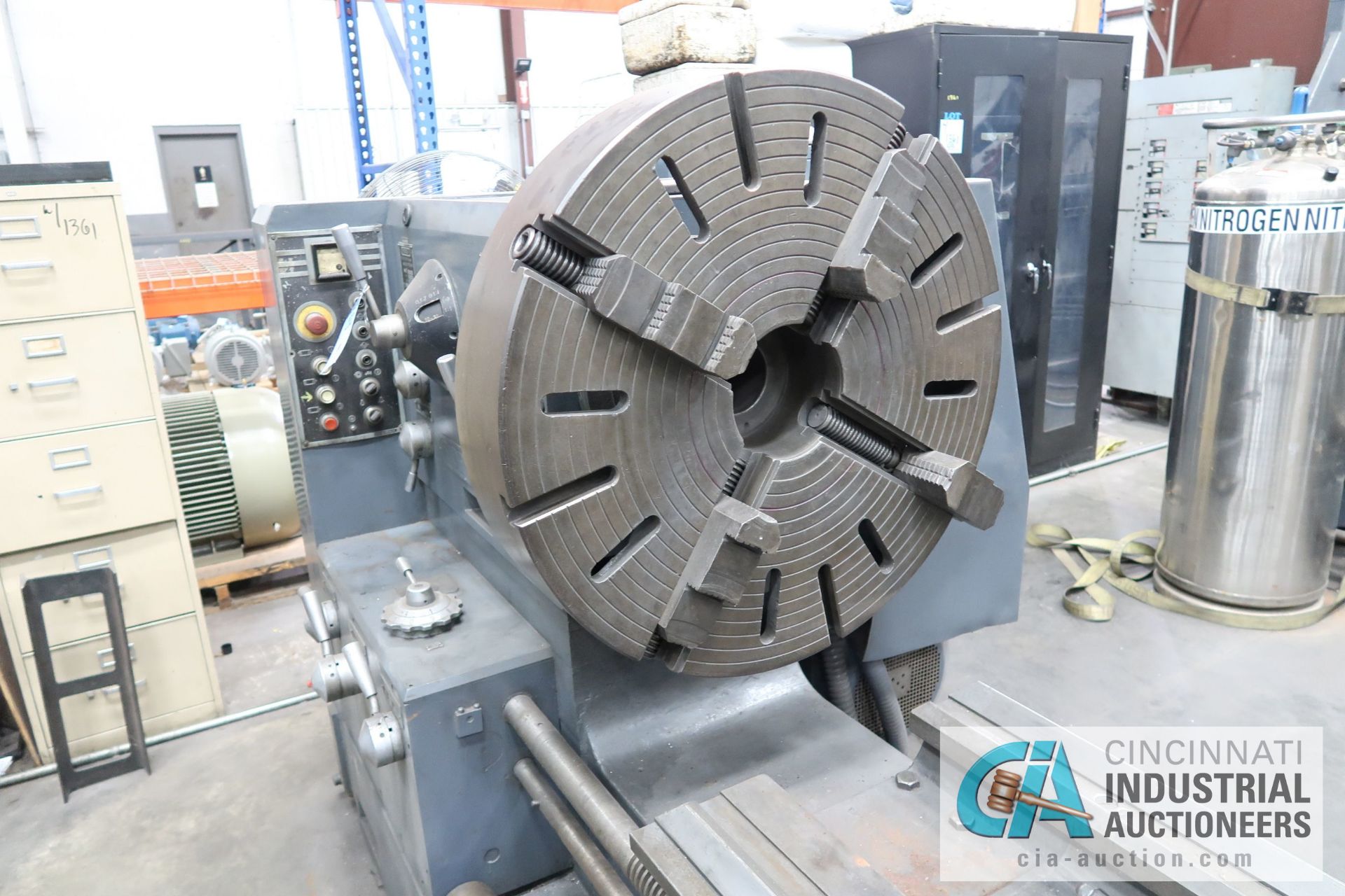 40" / 48" X 220" POREBA MODEL TPK-90/5M GAP BED ENGINE LATHE; S/N 1179-1285, 31" 4-JAW CHUCK, - Image 8 of 17