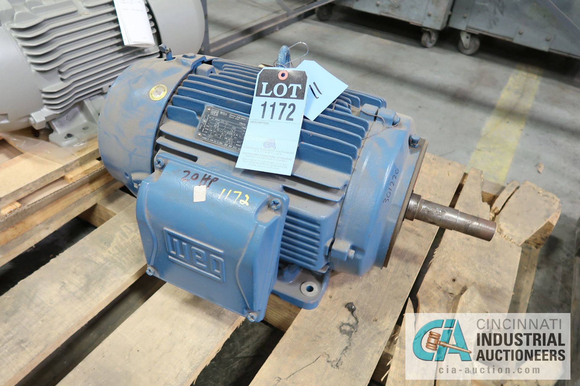 20 HP WEG FRAM 256JM ELECTRIC MOTOR, 1,760 RPM