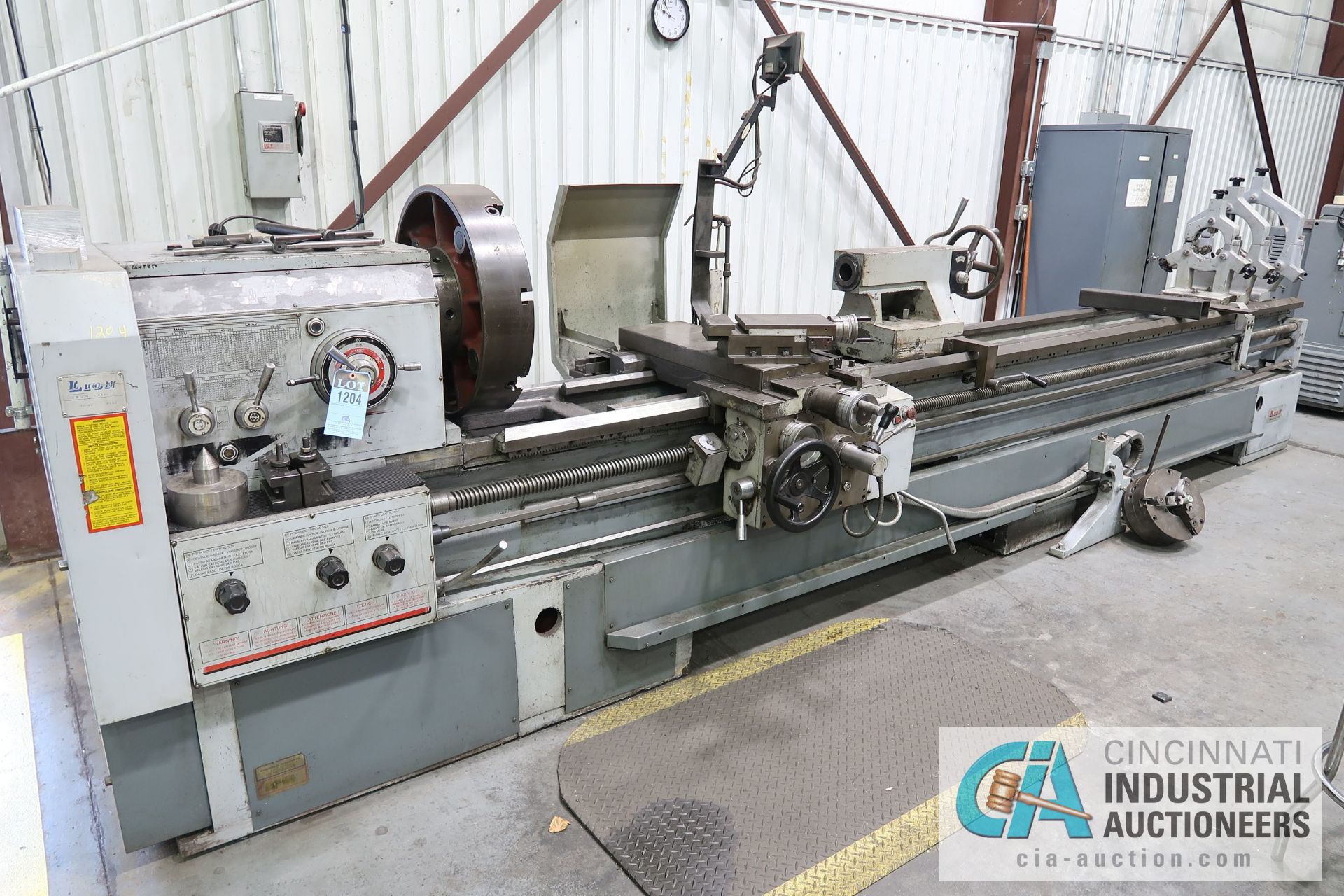 30" / 40" X 156" LION MODEL C10MS GAP BED ENGINE LATHE; S/N 2257, 24" 4-JAW CHUCK, TAILSTOCK, (3) - Image 2 of 14