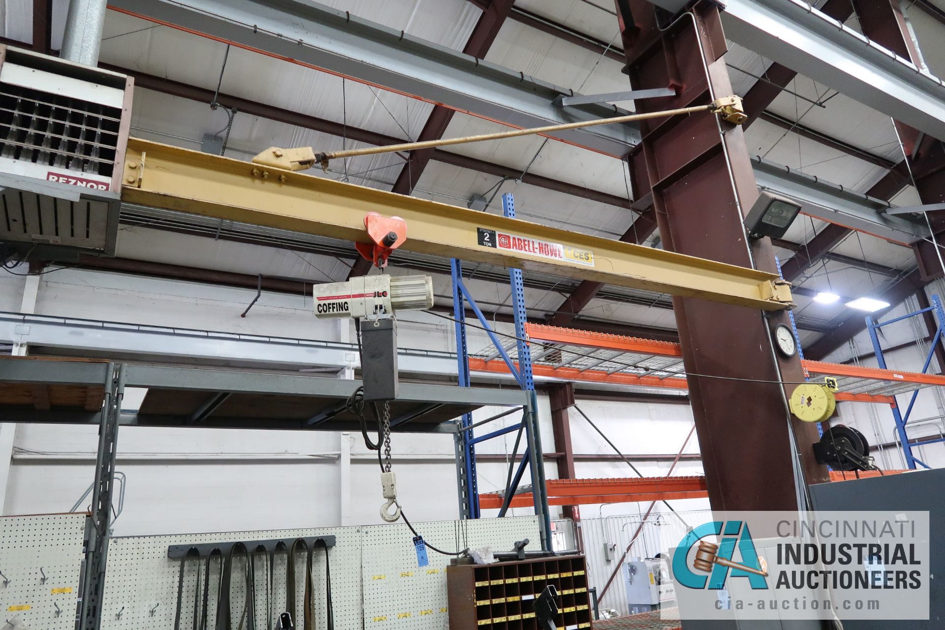 2 TON X 15' ARM COLUMN MOUNTED JIB WITH COFFING HOIST