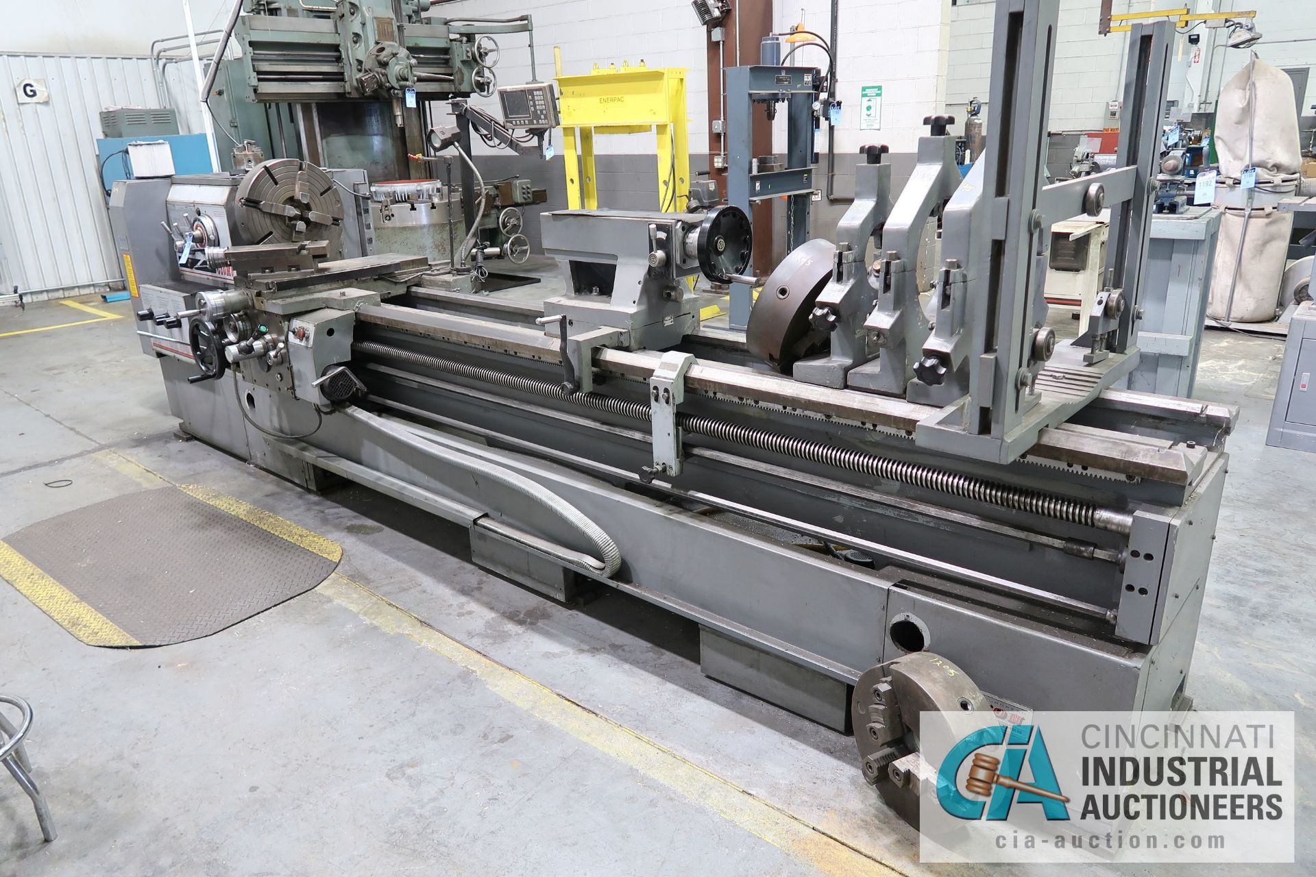 30" / 40" X120" LION MODEL C10MS GAP BED ENGINE LATHE; S/N 2092, 20" 4-JAW CHUCK, TAILSTOCK, (3)