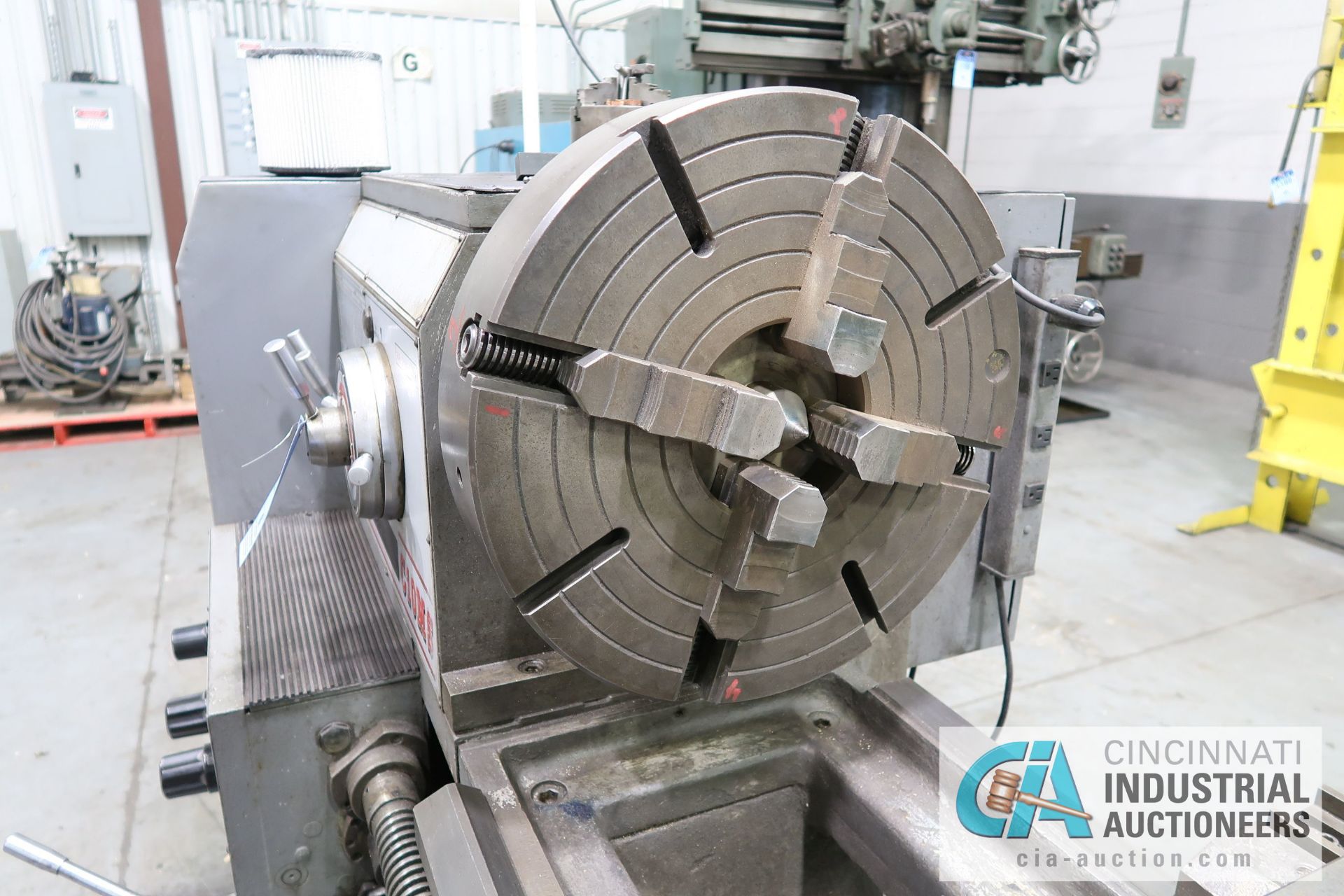 30" / 40" X120" LION MODEL C10MS GAP BED ENGINE LATHE; S/N 2092, 20" 4-JAW CHUCK, TAILSTOCK, (3) - Image 7 of 16