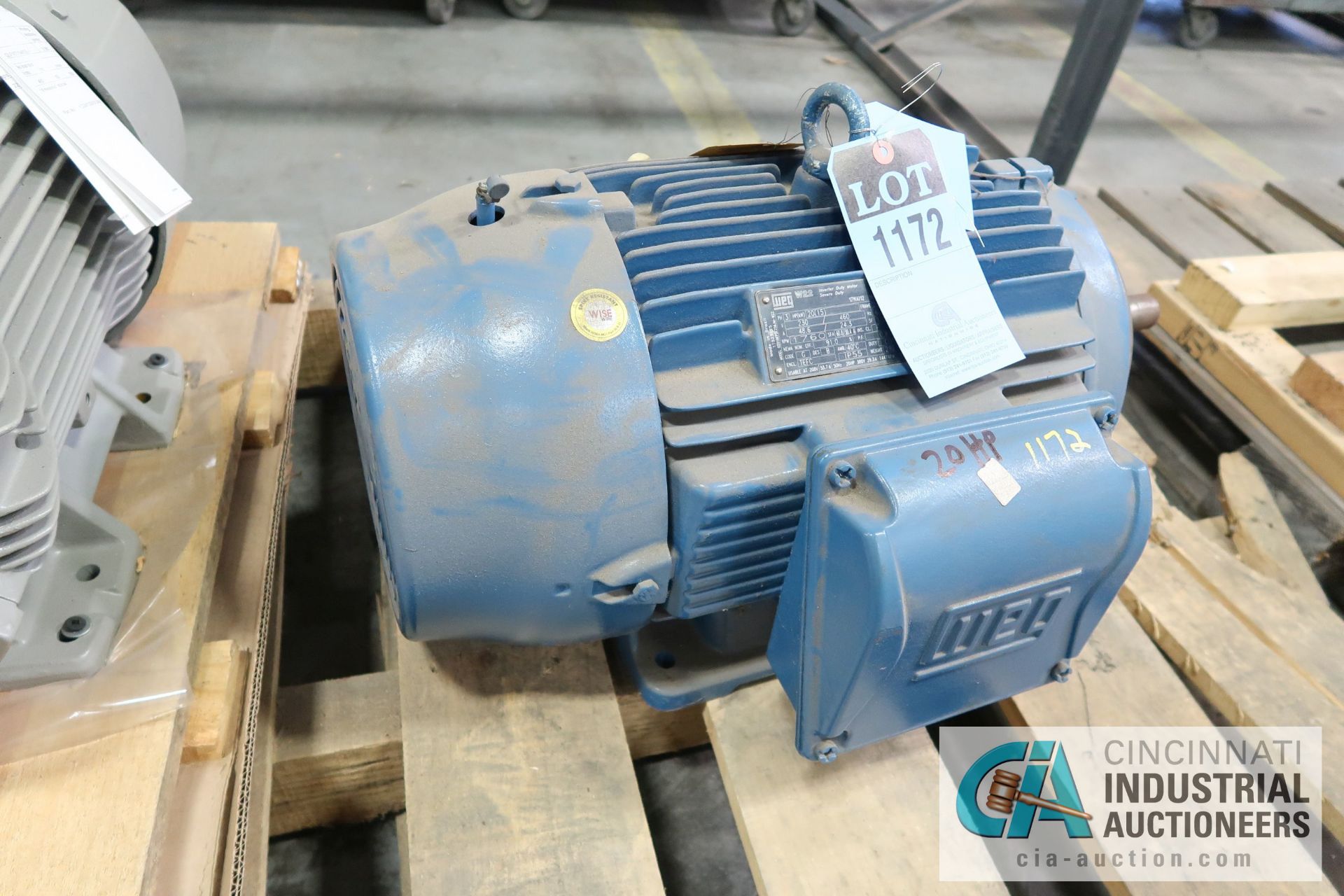 20 HP WEG FRAM 256JM ELECTRIC MOTOR, 1,760 RPM - Image 2 of 3