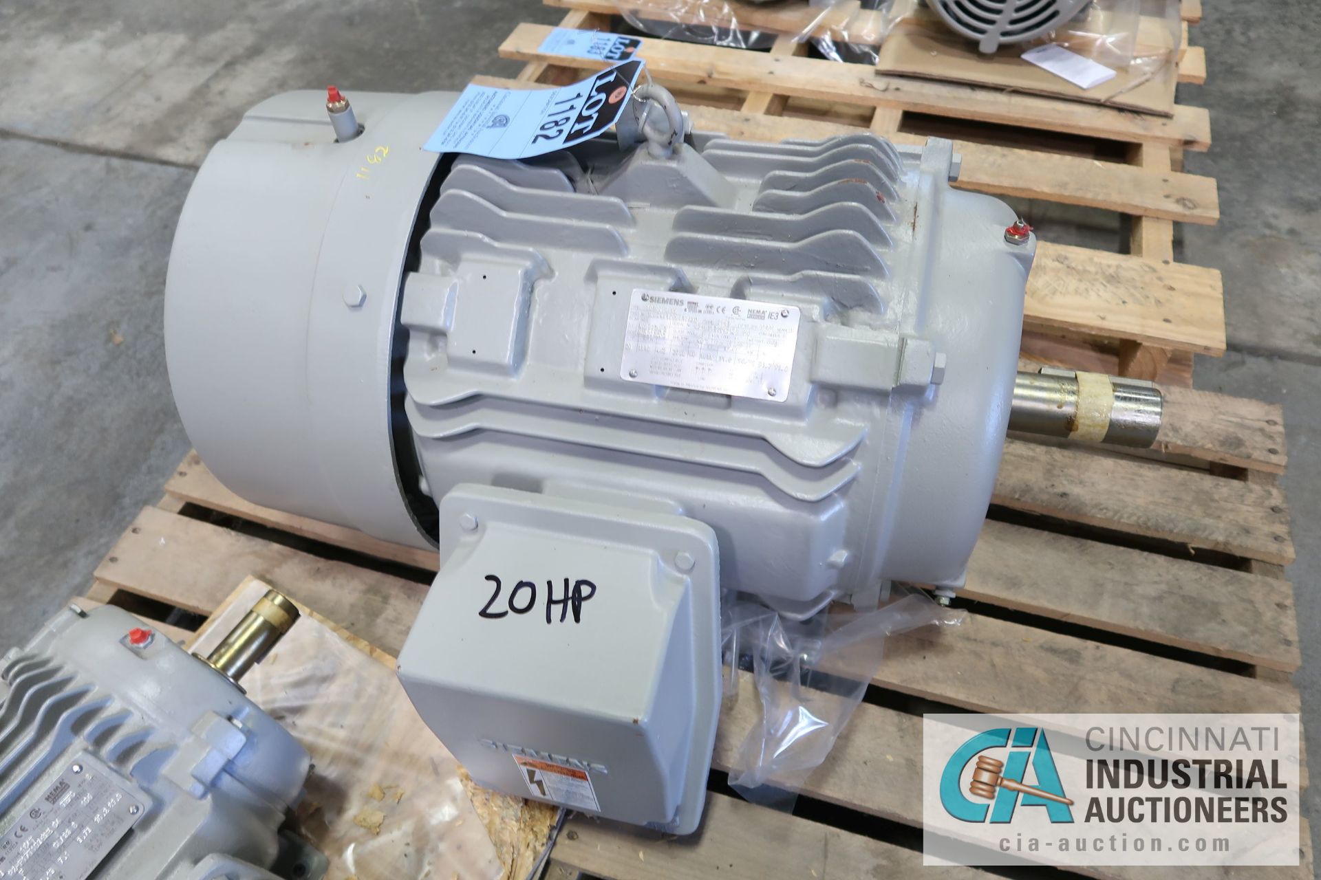 20 HP SIEMENS TYPE SD100-IEE FRAME 286T ELECTRIC MOTOR, 1,180 RPM