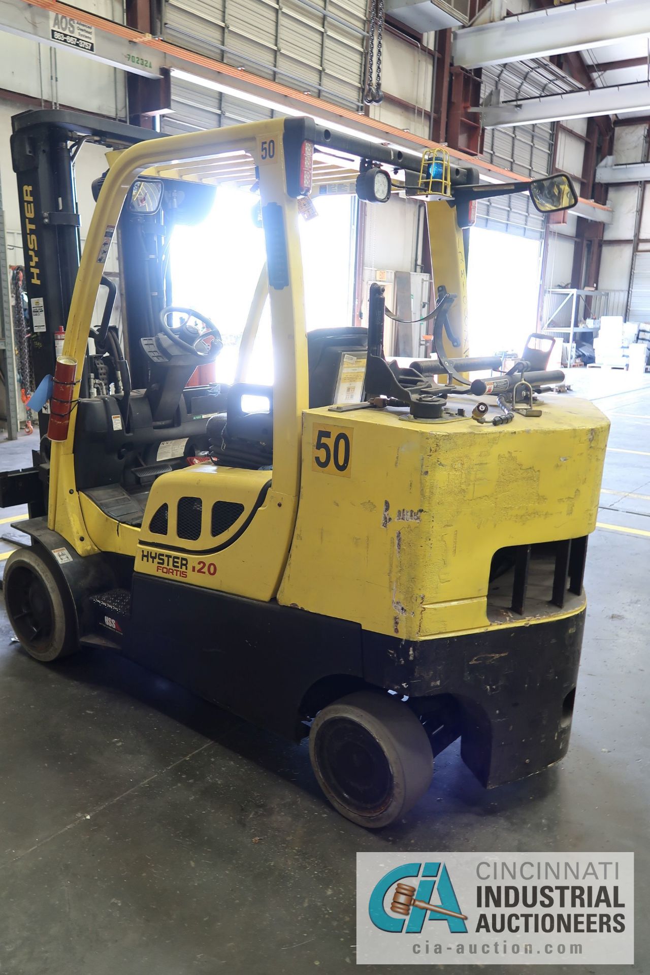 12,000 LB. HYSTER MODEL S120FT-PRS LP GAS CUSHION TIRE LIFT TRUCK; S/N G004V06863K, 2-STAGE MAST, - Image 4 of 9