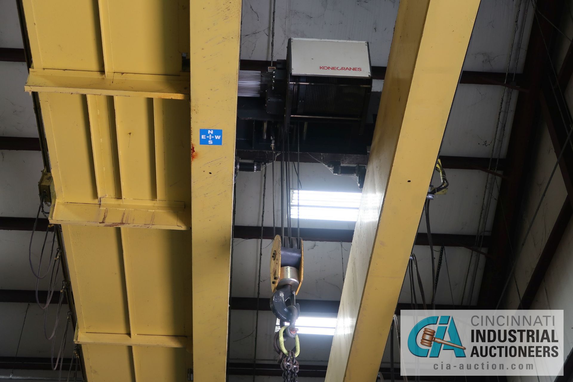 **20 TON X 56' APPROX. SPAN CONCO DOUBLE GIRDER TOP RUNNING OVERHEAD CRANE; S/N 9162, RADIO - Image 2 of 5