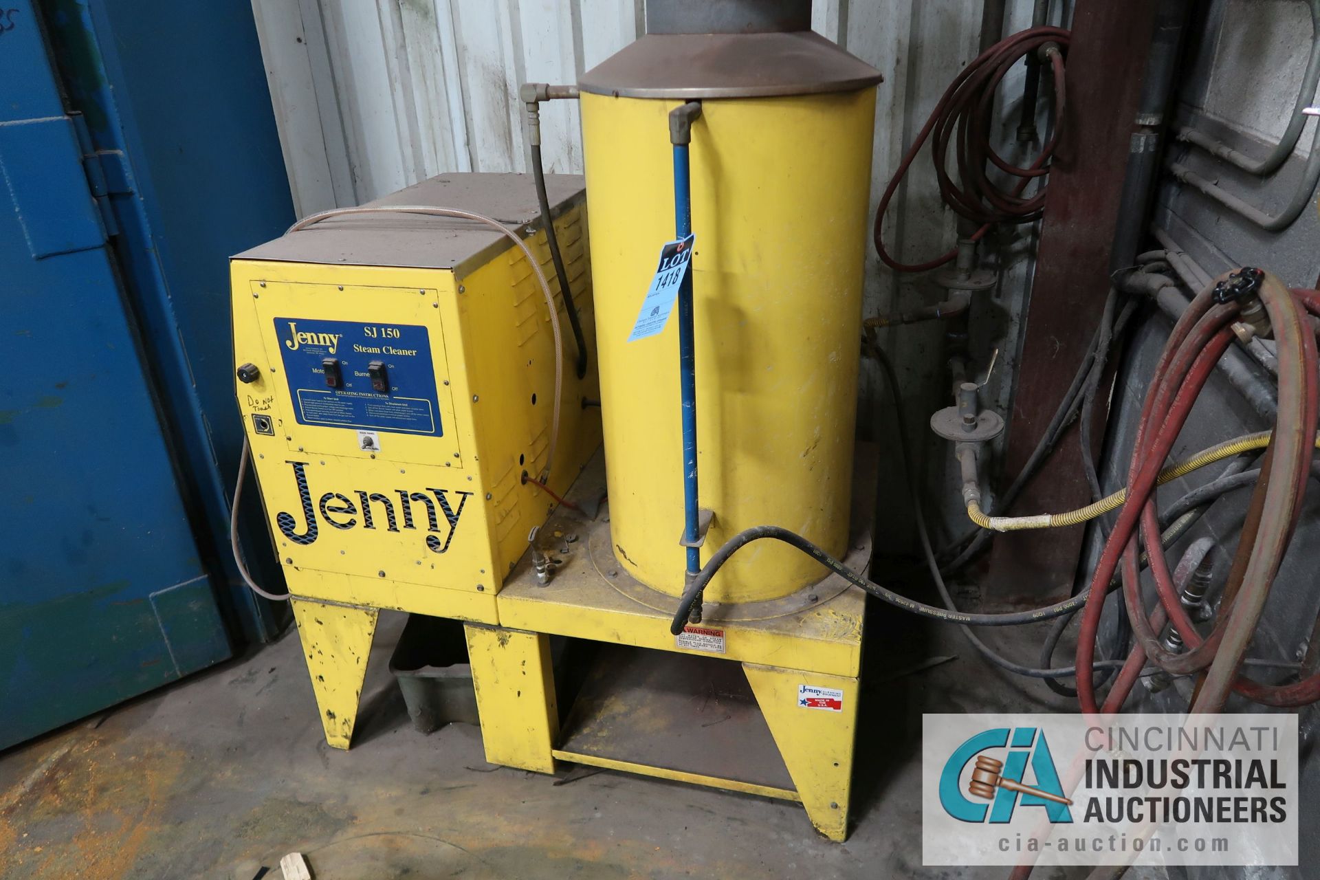 JENNY MODEL SJ-150 NATURAL GAS FIRED STEAM CLEANER WITH REEL AND WANT **TAW WILL COVER OPENING IN - Image 2 of 4