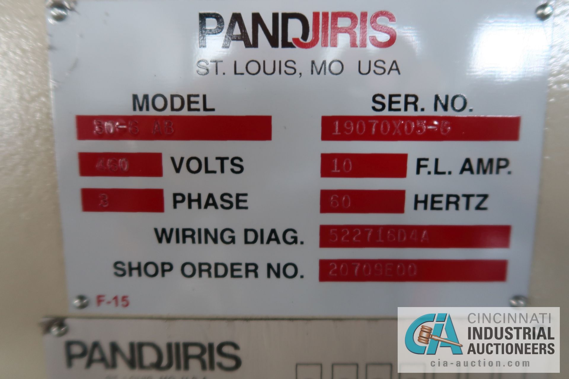 3,000 LB. PANDJIRIS MODEL 30-6AB FOOT AND PENDANT CONTROL WELDING POSITIONER; S/N 19070X05-6, WITH - Image 10 of 12