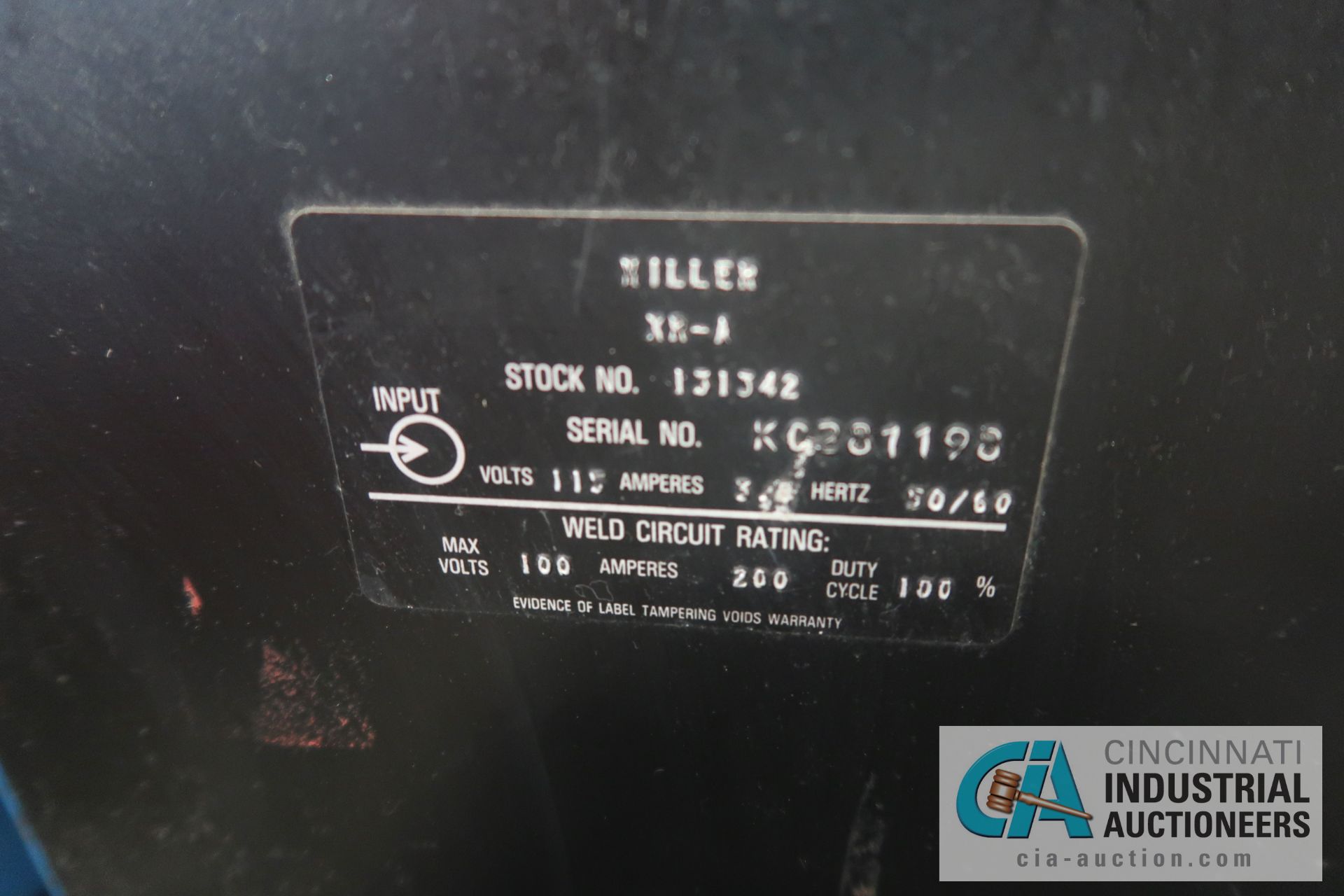 3.0 AMP MILLER MODEL XR-A EXTENDED REACH AIR COOLED WIRE FEEDER; S/N KC281198 - Image 2 of 2