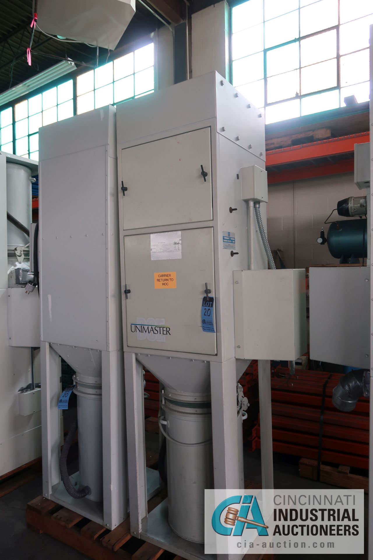 DCE MODEL UMA73GIAD UNIMASTER BOTTOM DISCHARGE DUST COLLECTORS; S/N 97-1213/03 AND 98-1353/05