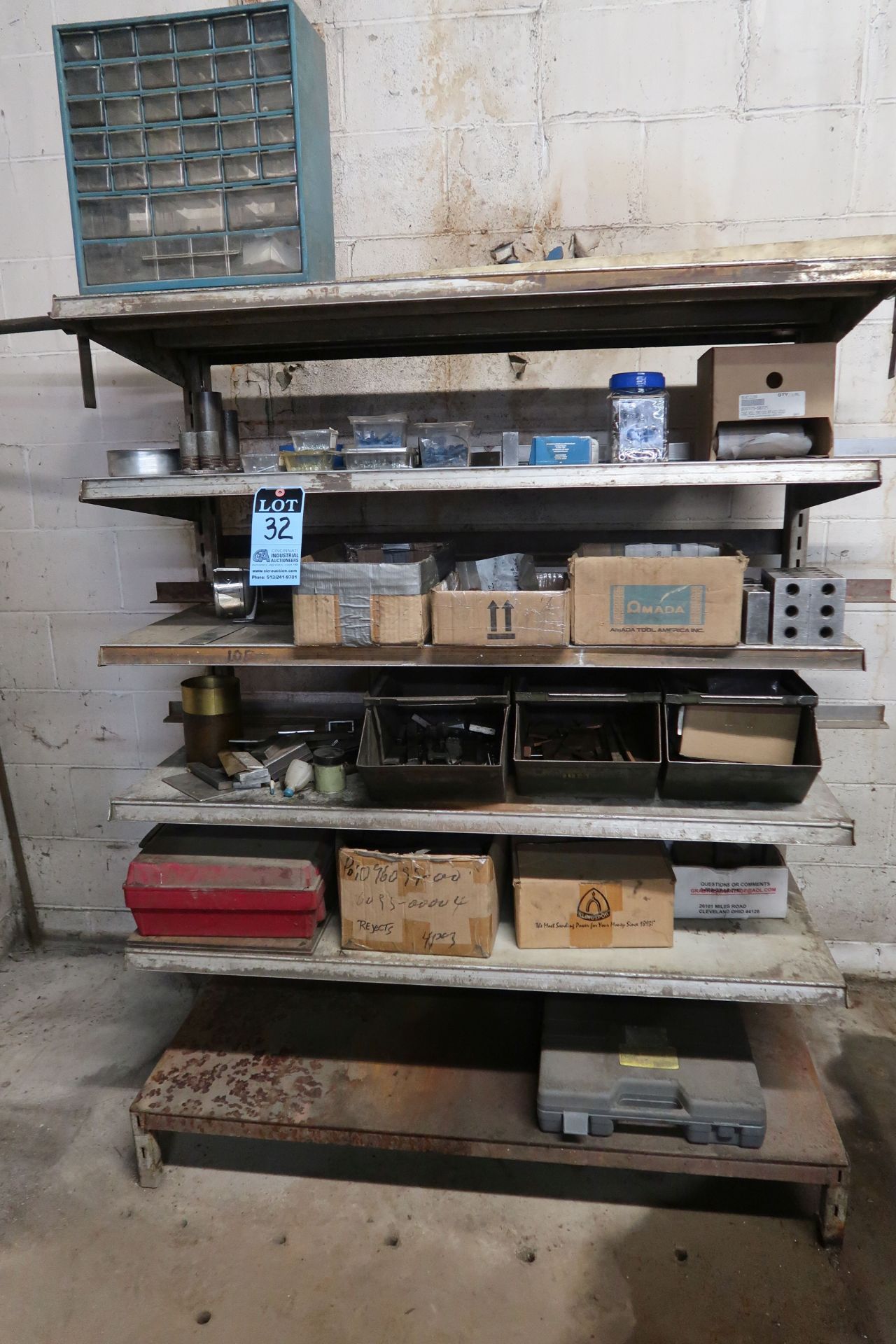 (LOT) MISCELLANEOUS HARDWARE WITH SHELVING