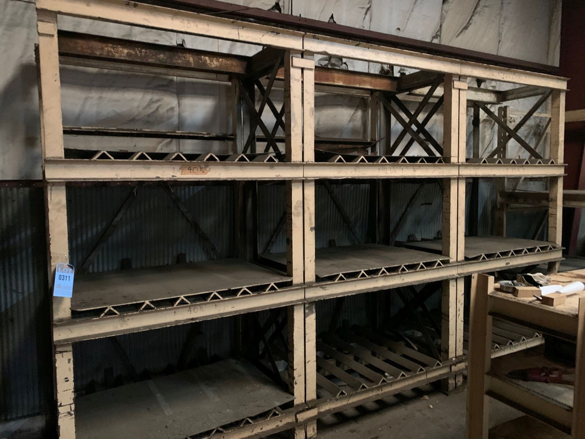 36" X 160" X 100" HIGH 3-BAY STEEL RACK