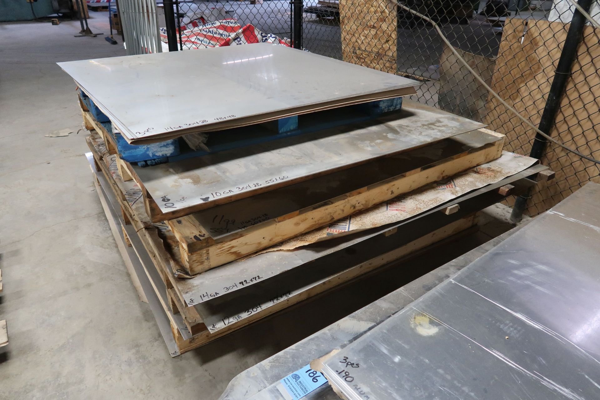 (LOT) (9) TOTAL MISCELLANEOUS SIZE STAINLESS STEEL SHEETS - (3) PIECES 438" X 48" X 14 GA - Image 2 of 9