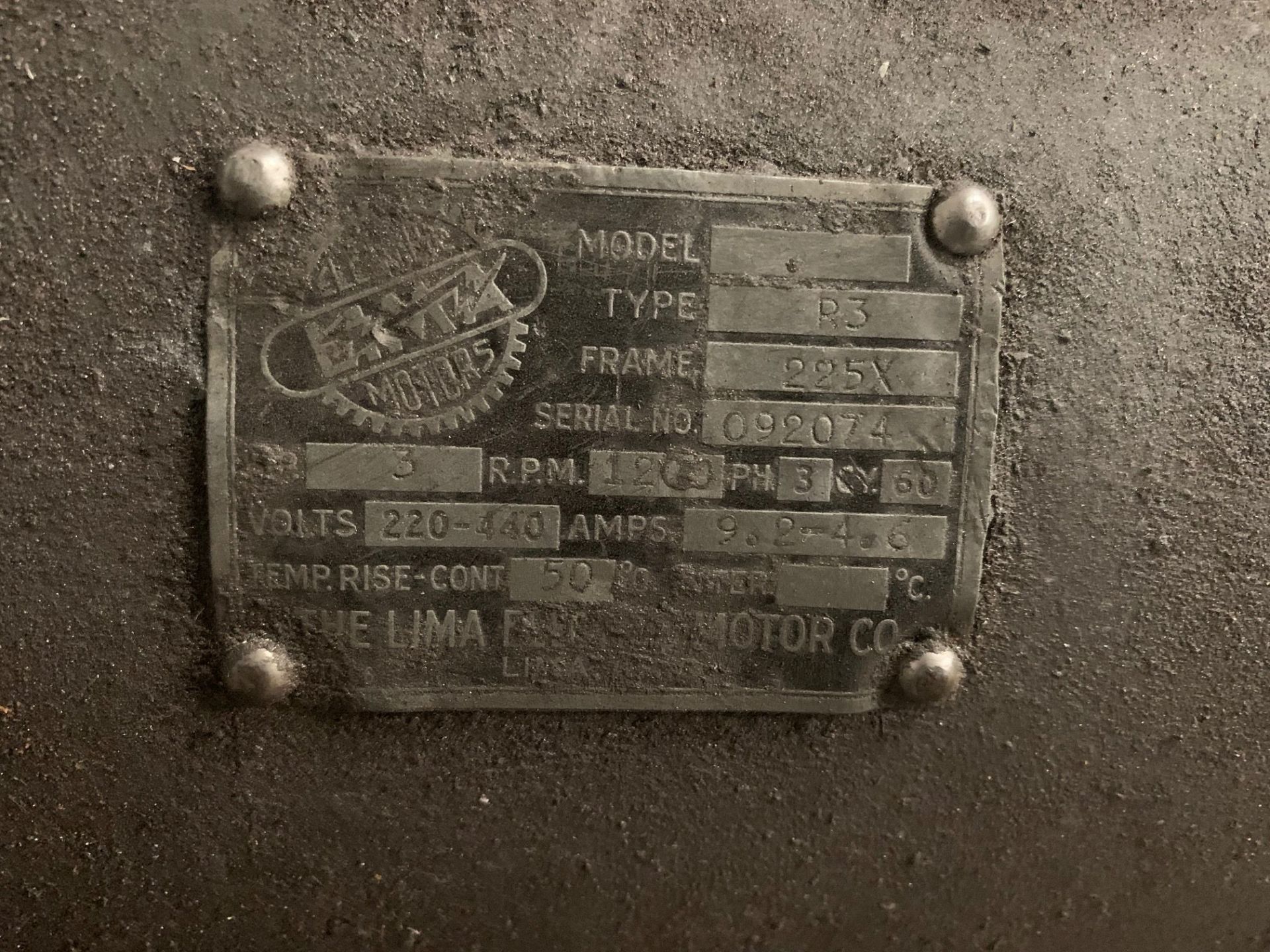 3-HP ELECTRIC GEAR DRIVE MOTOR - Image 3 of 3