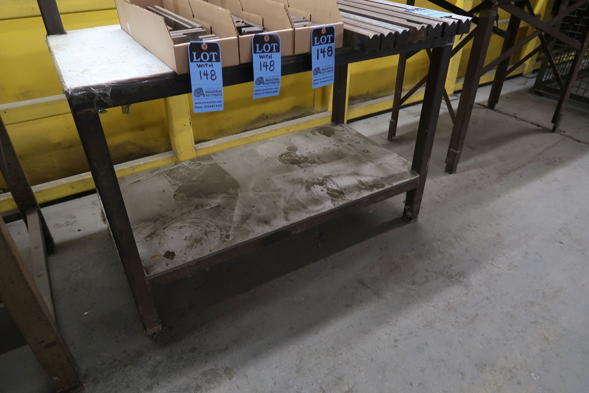 (LOT) (4) MISCELLANEOUS SIZE STEEL TABLES **NO CONTENTS** **DELAY REMOVAL - PICKUP 9-23-20** - Image 2 of 4