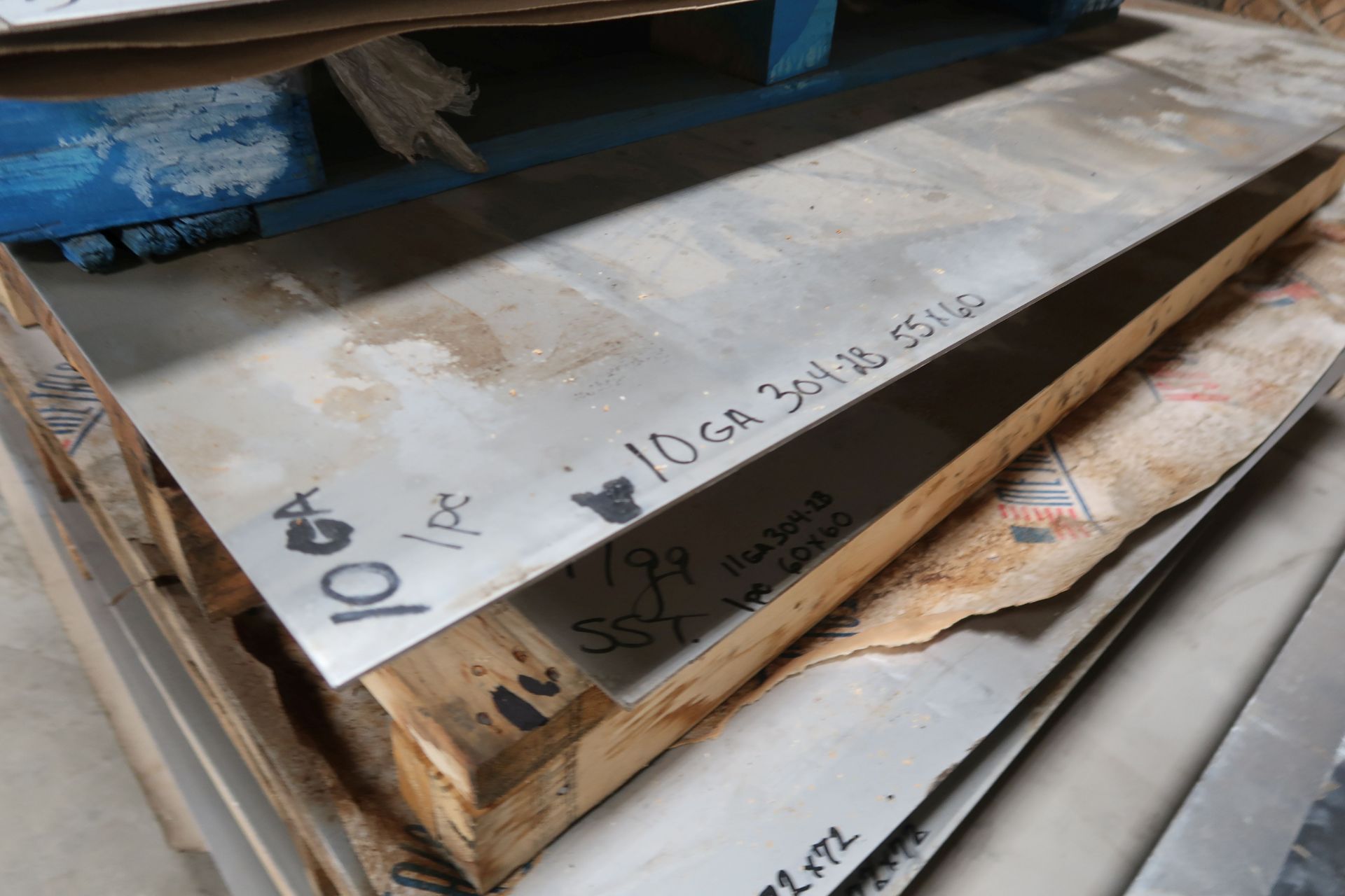 (LOT) (9) TOTAL MISCELLANEOUS SIZE STAINLESS STEEL SHEETS - (3) PIECES 438" X 48" X 14 GA - Image 4 of 9