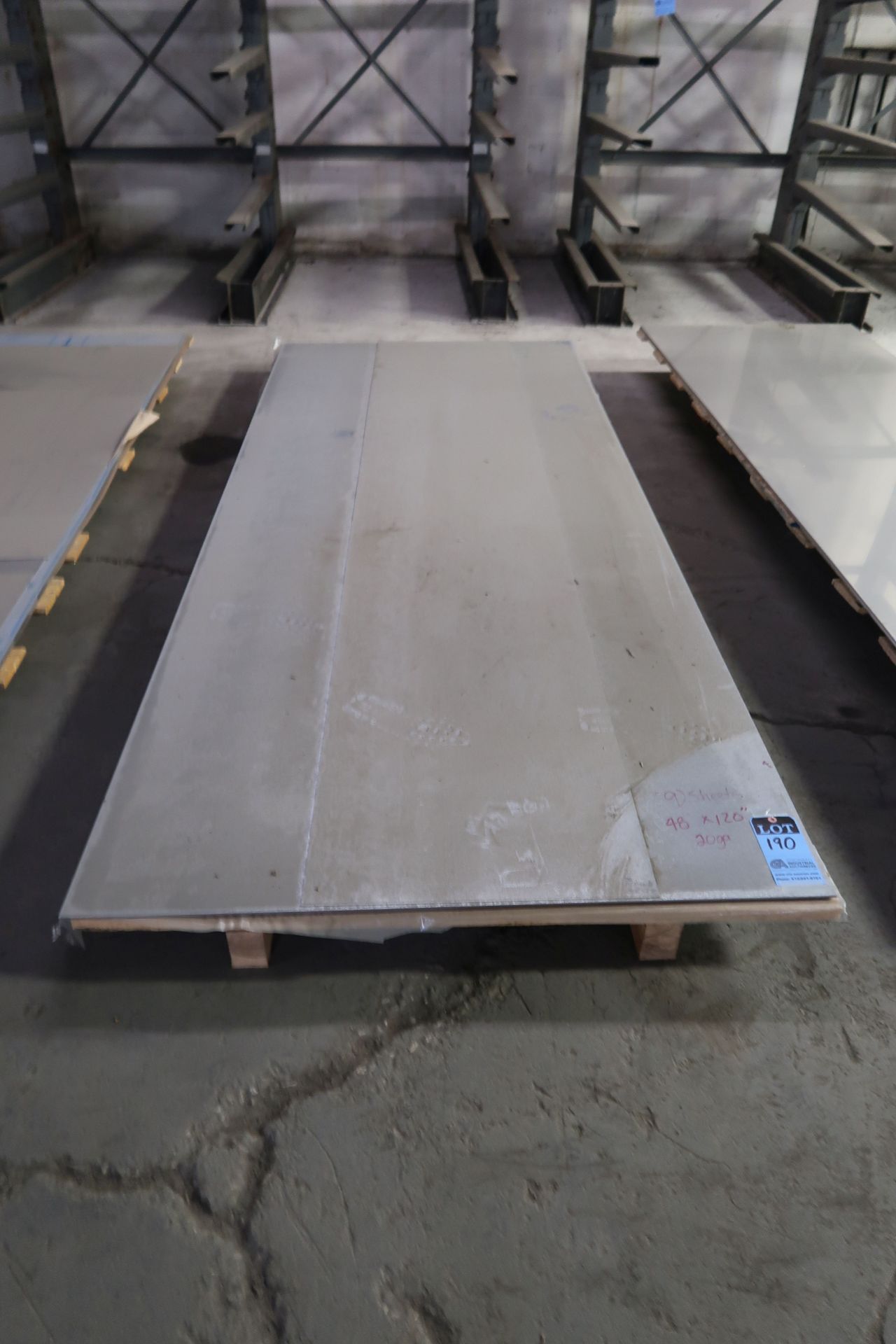 (LOT) (9) SHEETS 20 GA. X 48" X 120" GALVANIZED STEEL SHEETS