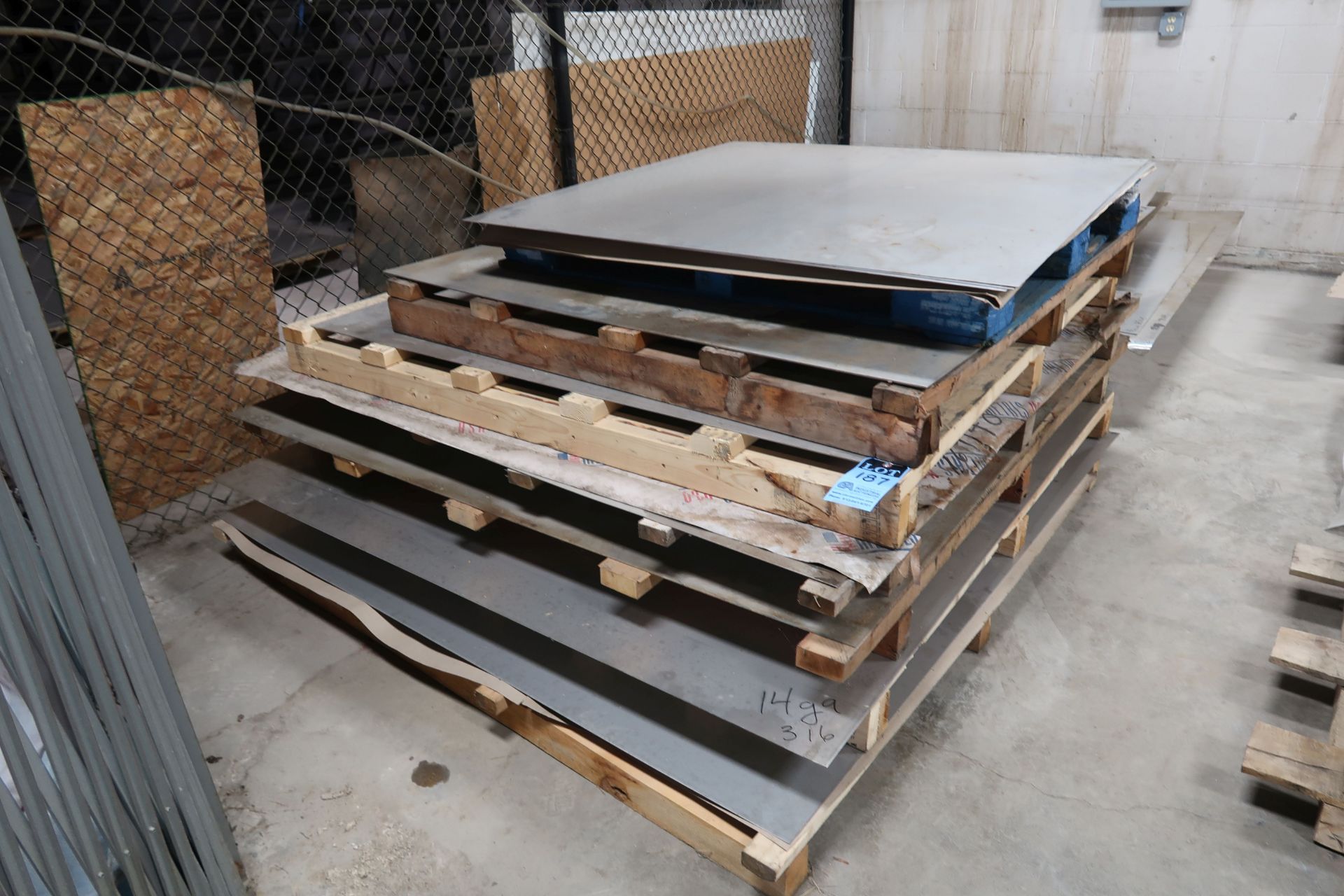 (LOT) (9) TOTAL MISCELLANEOUS SIZE STAINLESS STEEL SHEETS - (3) PIECES 438" X 48" X 14 GA