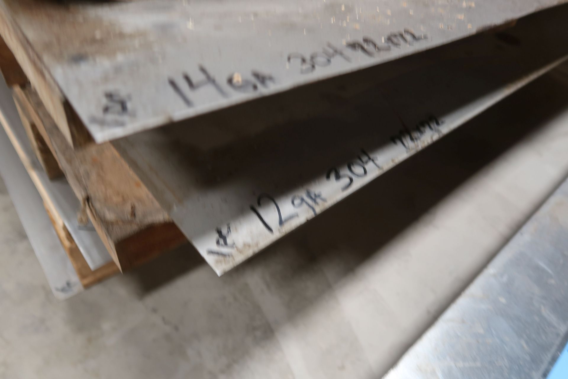 (LOT) (9) TOTAL MISCELLANEOUS SIZE STAINLESS STEEL SHEETS - (3) PIECES 438" X 48" X 14 GA - Image 6 of 9