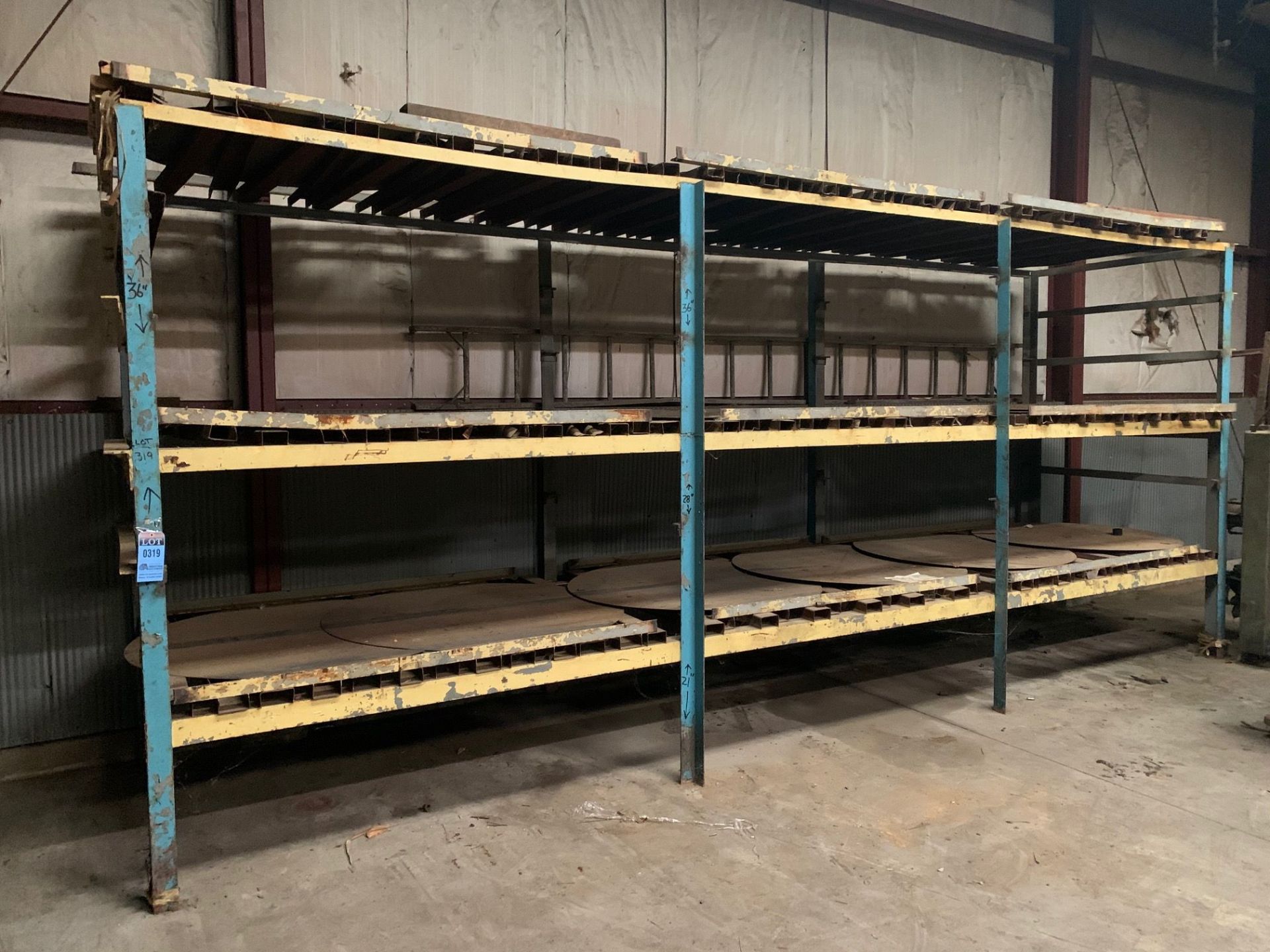 5' X 21' WIDE X 9' HIGH 3-BAY STEEL RACK