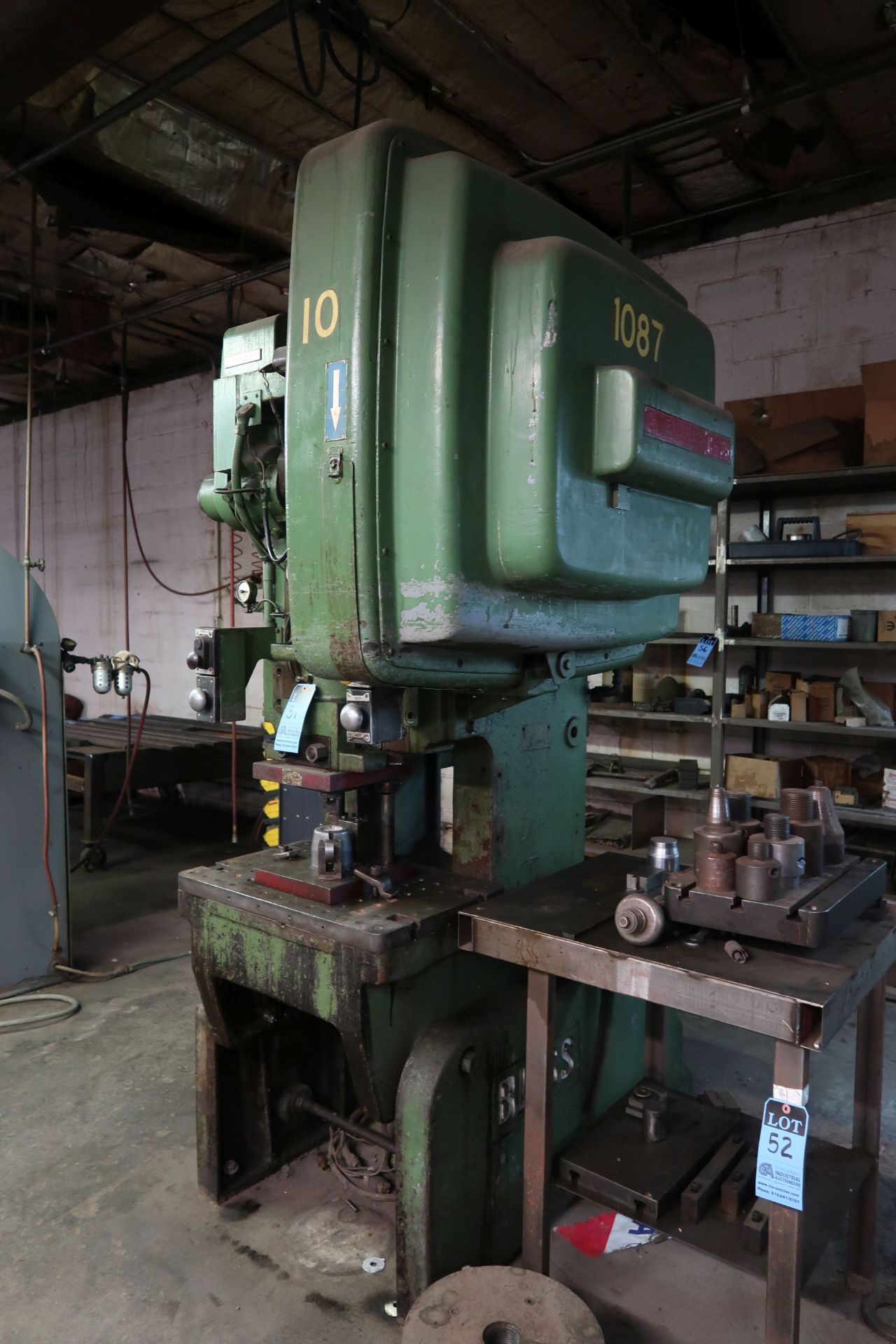 35 TON BLISS MODEL C35 OBI PRESS; S/N H65572, 3" STROKE, 2-1/2" ADJUST., 10-3/4" SHUT HEIGHT, PALM - Image 2 of 7