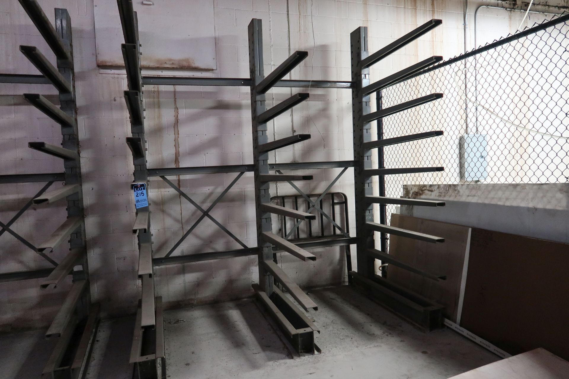 SECTION 48" ARM X 102" WIDE X 10' HIGH SINGLE SIDED ADJUSTABLE ARM CANTILVER RACK (3 UPRIGHTS & 24