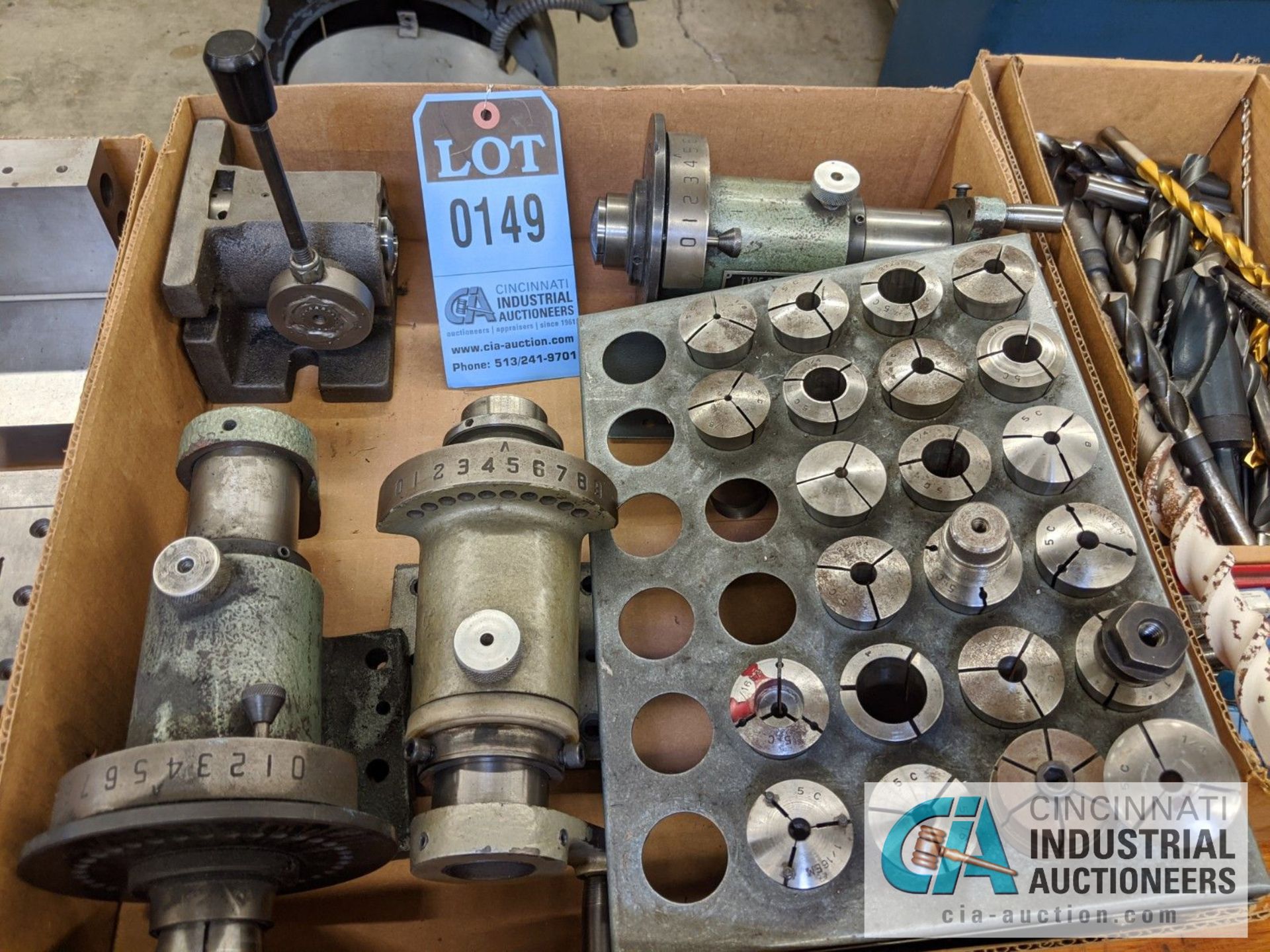 (LOT) ASSORTED 5C TOOLING; COLLETS AND SPIN FIXTURES