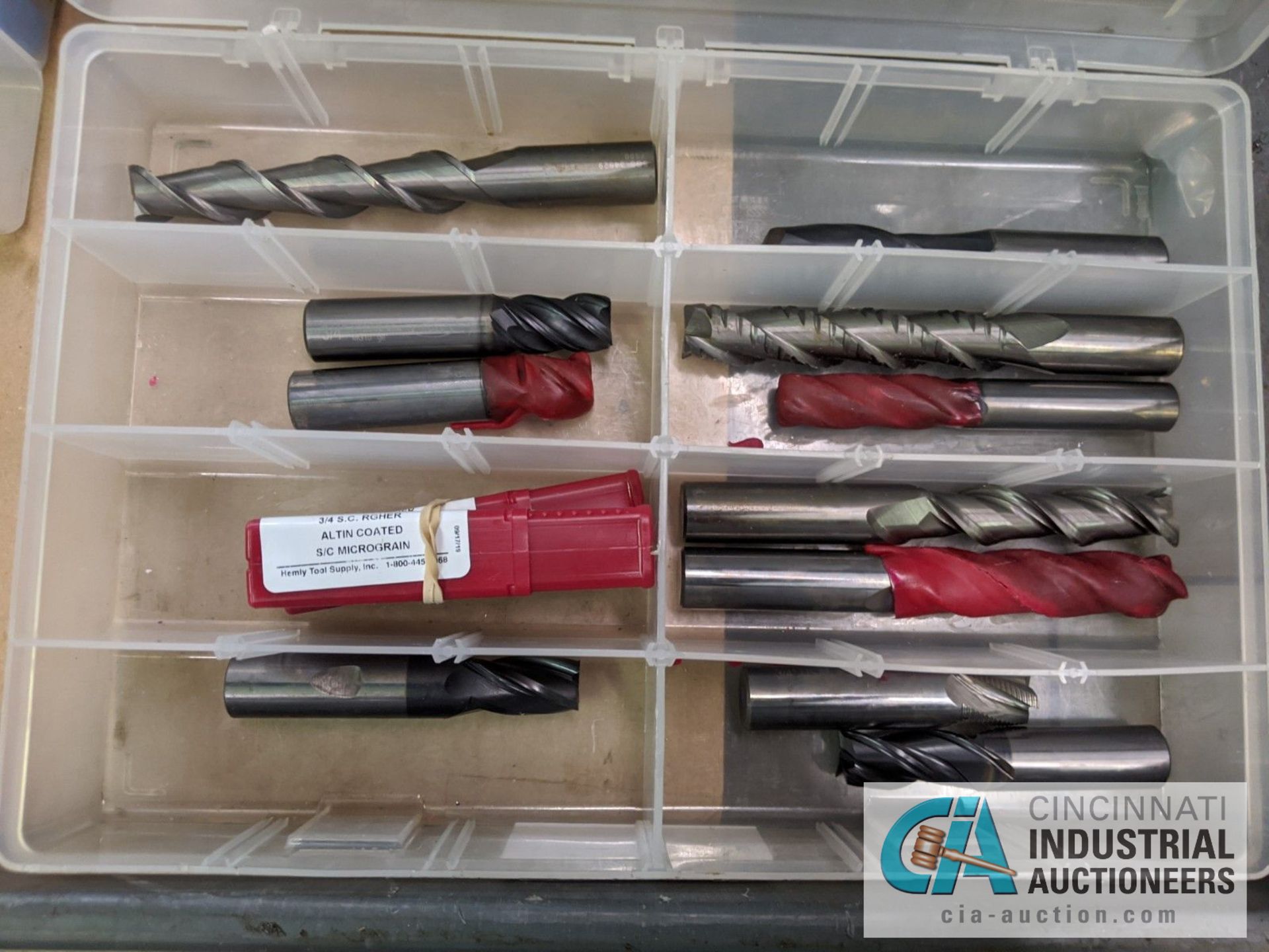 PLASTIC DRAWER INDEX WITH CARBIDE AND OTHER END MILLS - Image 2 of 6