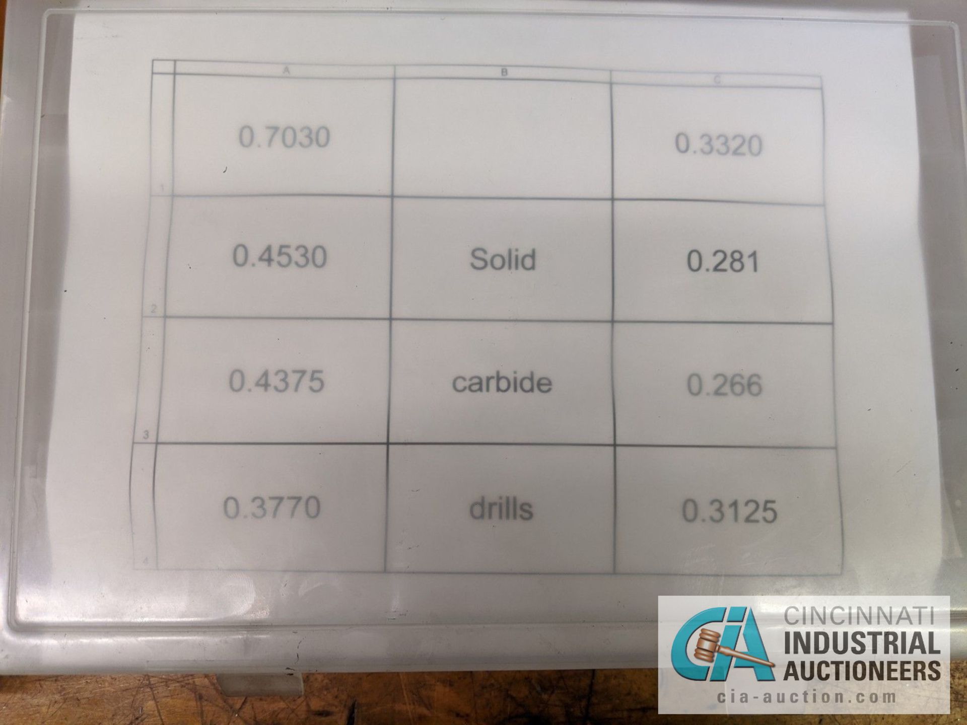 PLASTIC DRAWER INDEX WITH CARBIDE CENTER DRILLS - Image 4 of 7