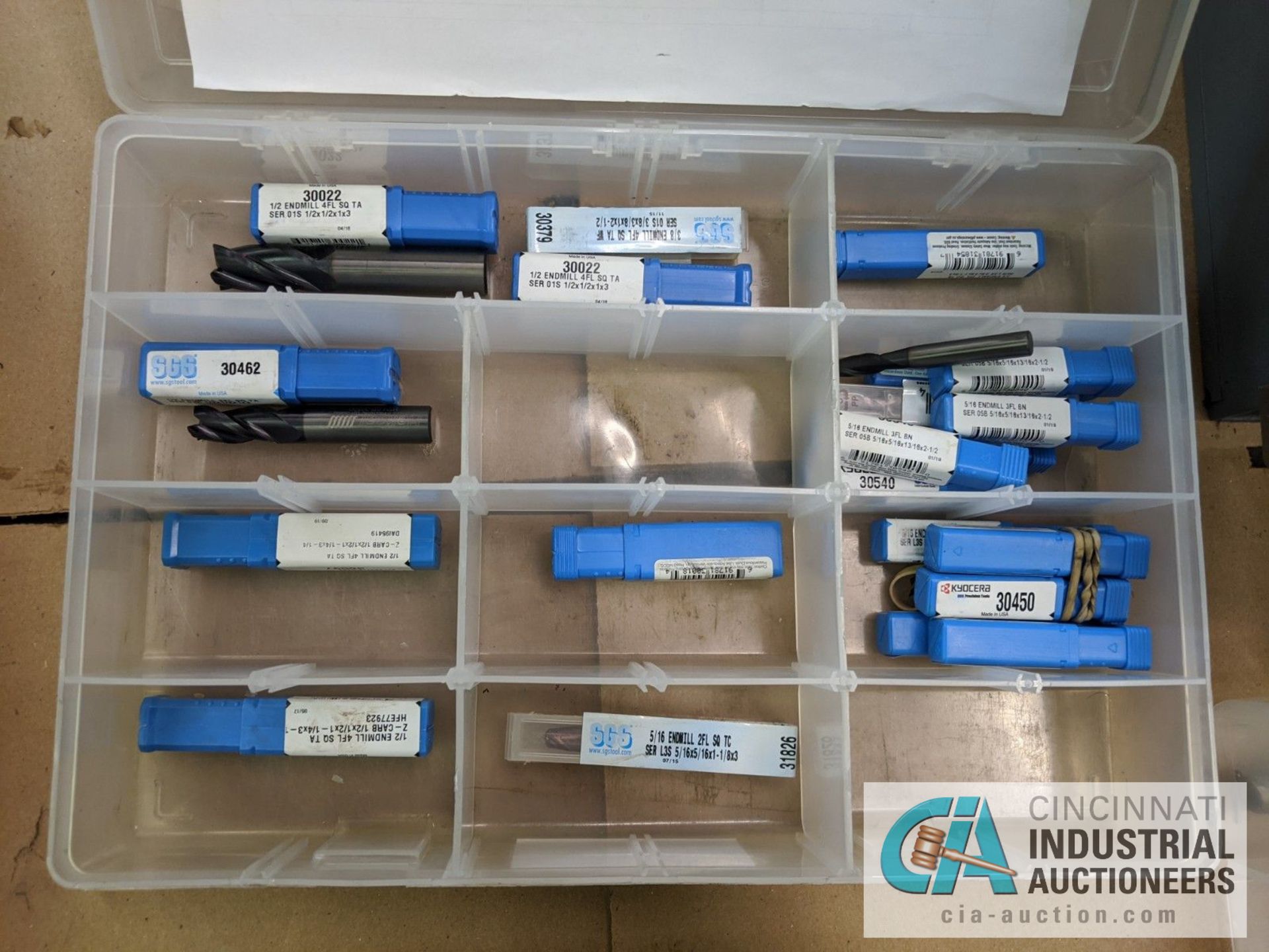 PLASTIC DRAWER INDEX WITH CARBIDE AND OTHER END MILLS - Image 3 of 6