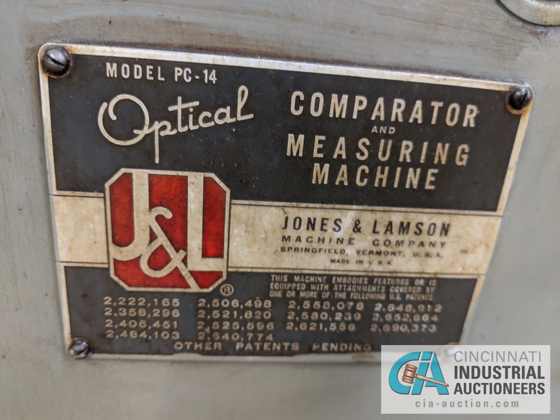 J&L MODEL PC-14 OPTICAL COMPARATOR, 6" X 18" TABLE - Image 3 of 3