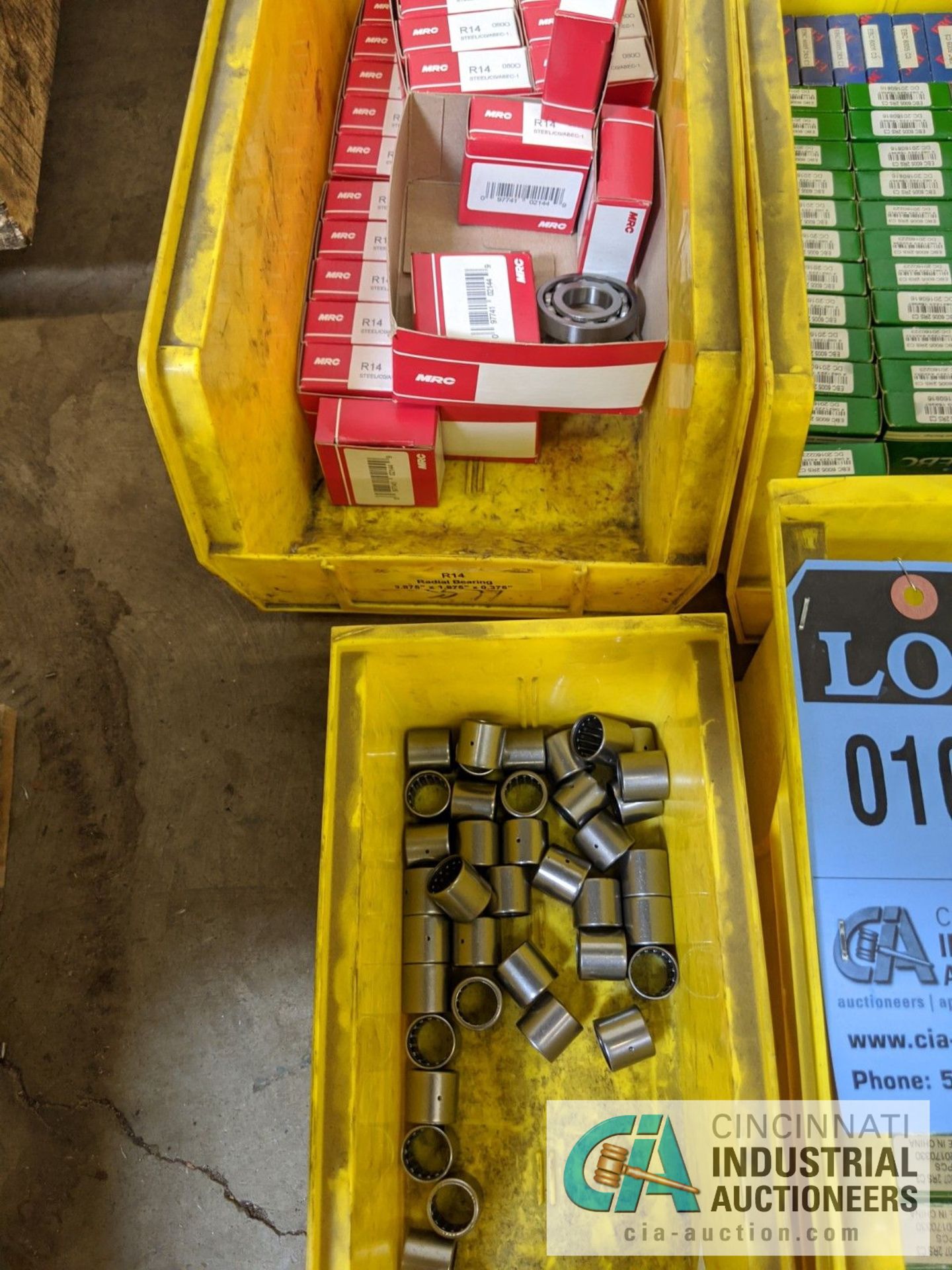 (LOT) BEARINGS IN PLASTIC TOTES; APPROX. (120) PIECES BY EBC AND MRC - Image 4 of 6
