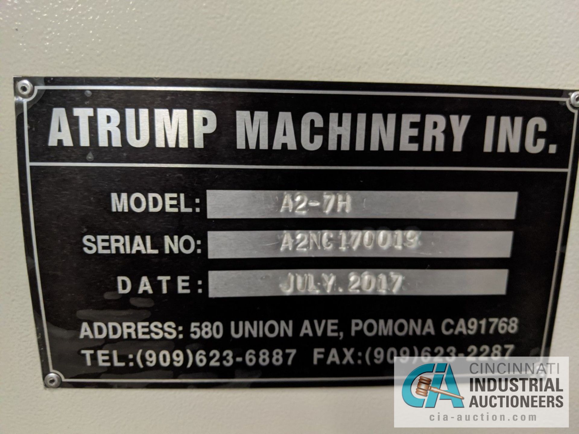 ATRUMP MODEL A2-7H CNC VERTICAL MACHNING CENTER; S/N A2NC170019, 7.5 KW, 10" X 54" TABLE, X-TRAVEL - Image 5 of 9