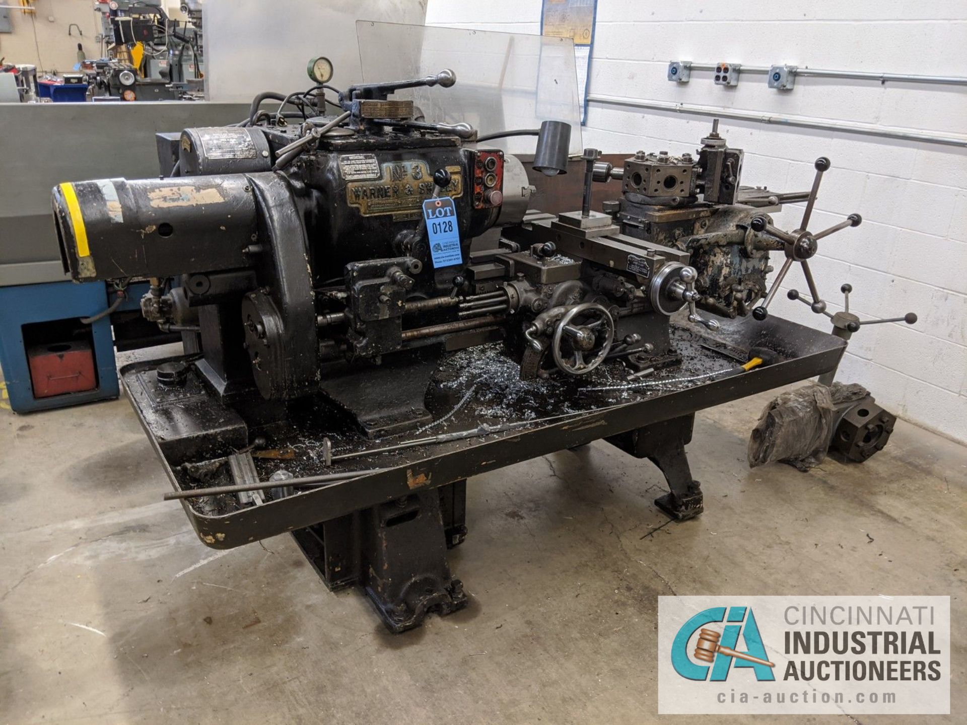 WARNER SWASEY NO. 3 / MODEL 1200 TURRET LATHE; S/N 1352848, 8" 3-JAW CHUCK, 6-POS.TURRET