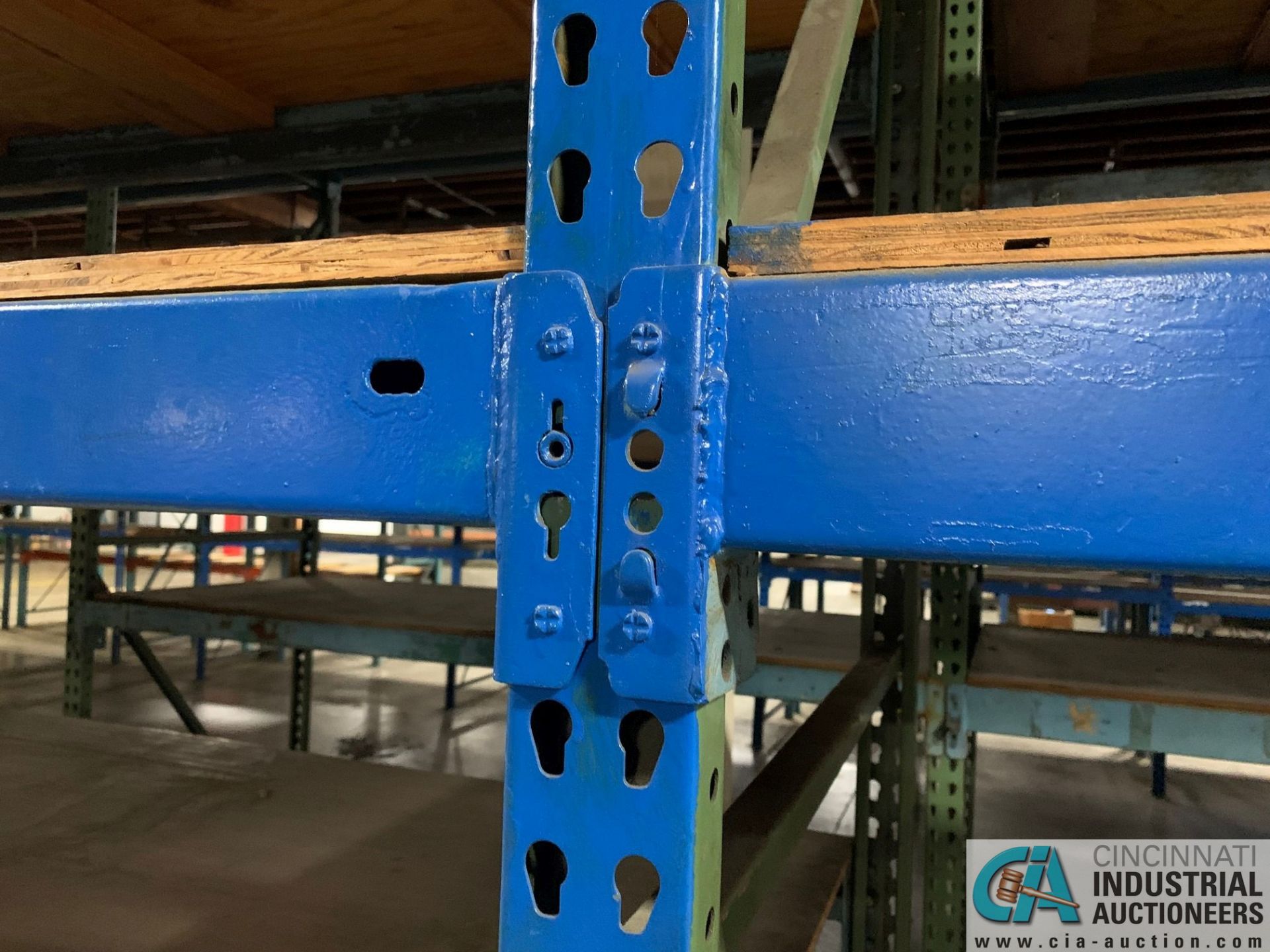 Sectiosn 42" Deep X 10' High X 8' Blue Pallet Rack, (10) 42" x 10' Uprights, (54) 8' Beams, Wood - Image 5 of 5