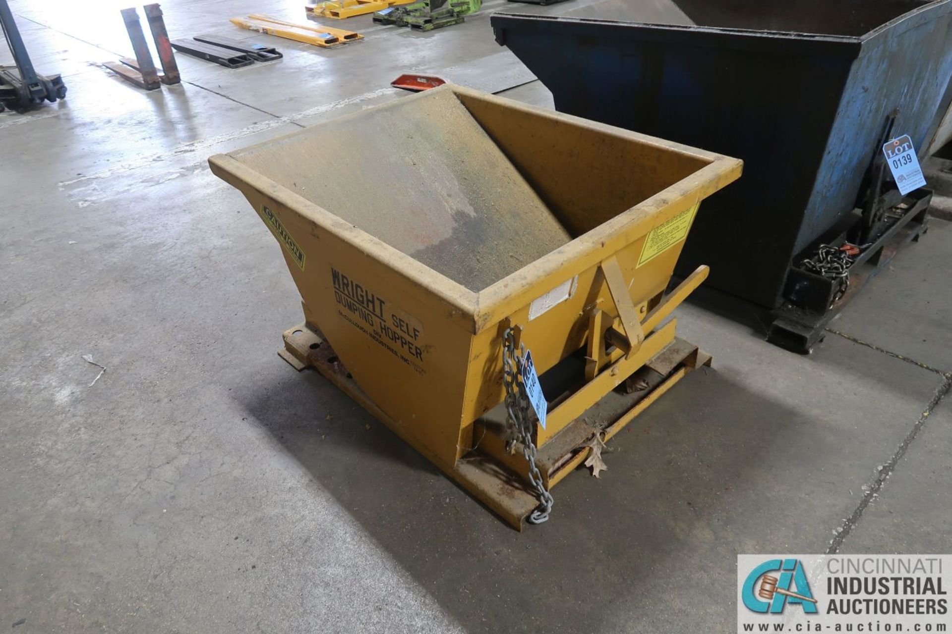 1/4 CUBIC YARD (APPROX.) WRIGHT "DILLARD SIZE" SELF DUMPING HOPPER