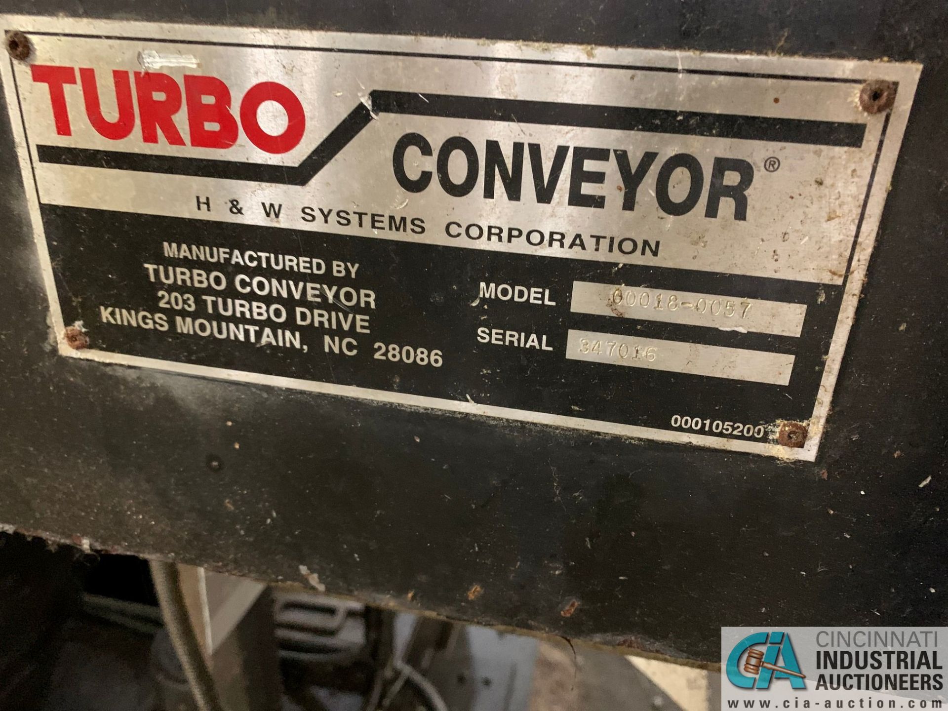 12" X 12' TURBO MODEL 00018-0057 CHIP CONVEYOR; S/N 347016 - Image 3 of 5