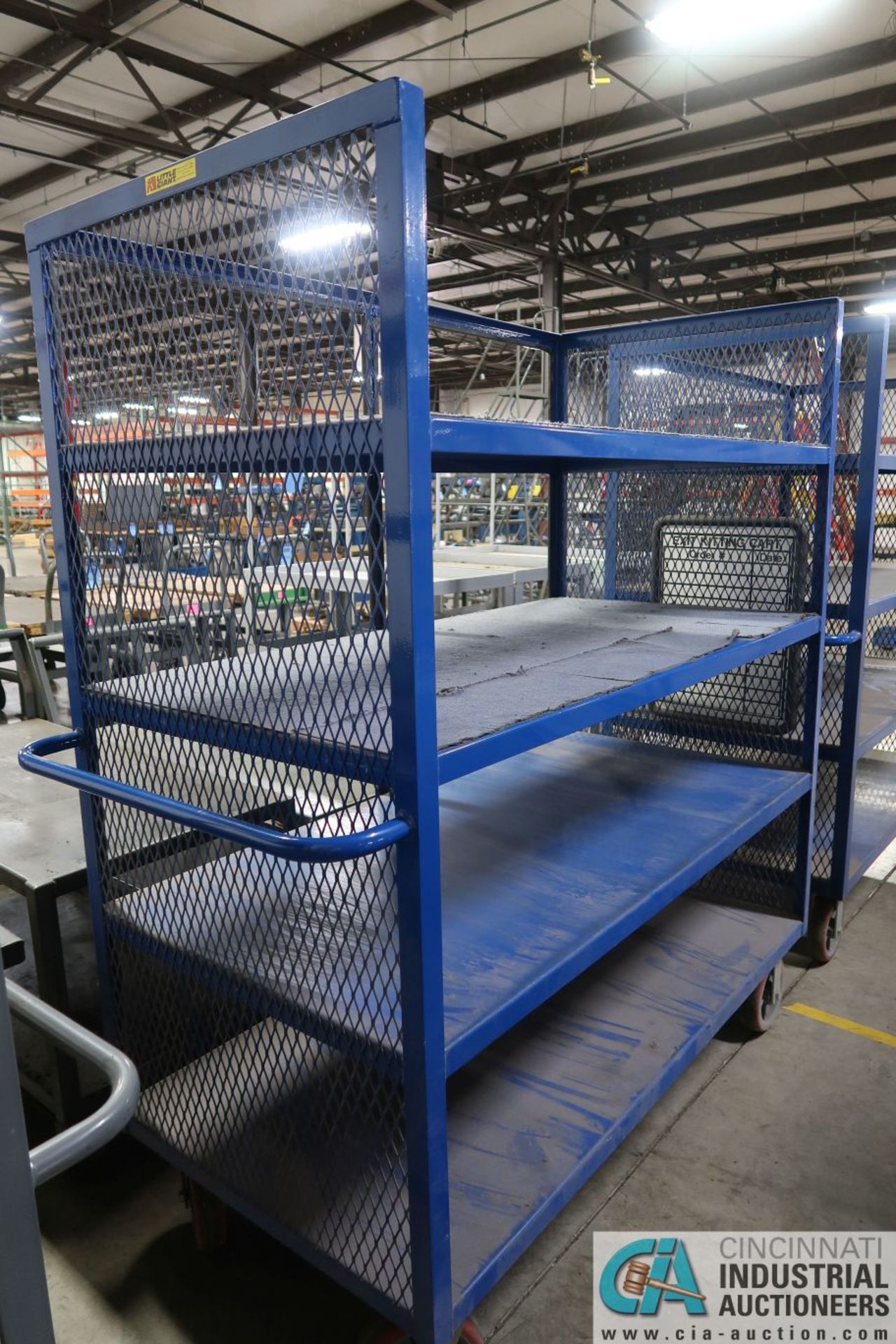 30" X 60" X 71" HIGH LITTLE GIANT THREE-SIDED MESH SIDED MULTI SHELF CARTS - Image 2 of 3