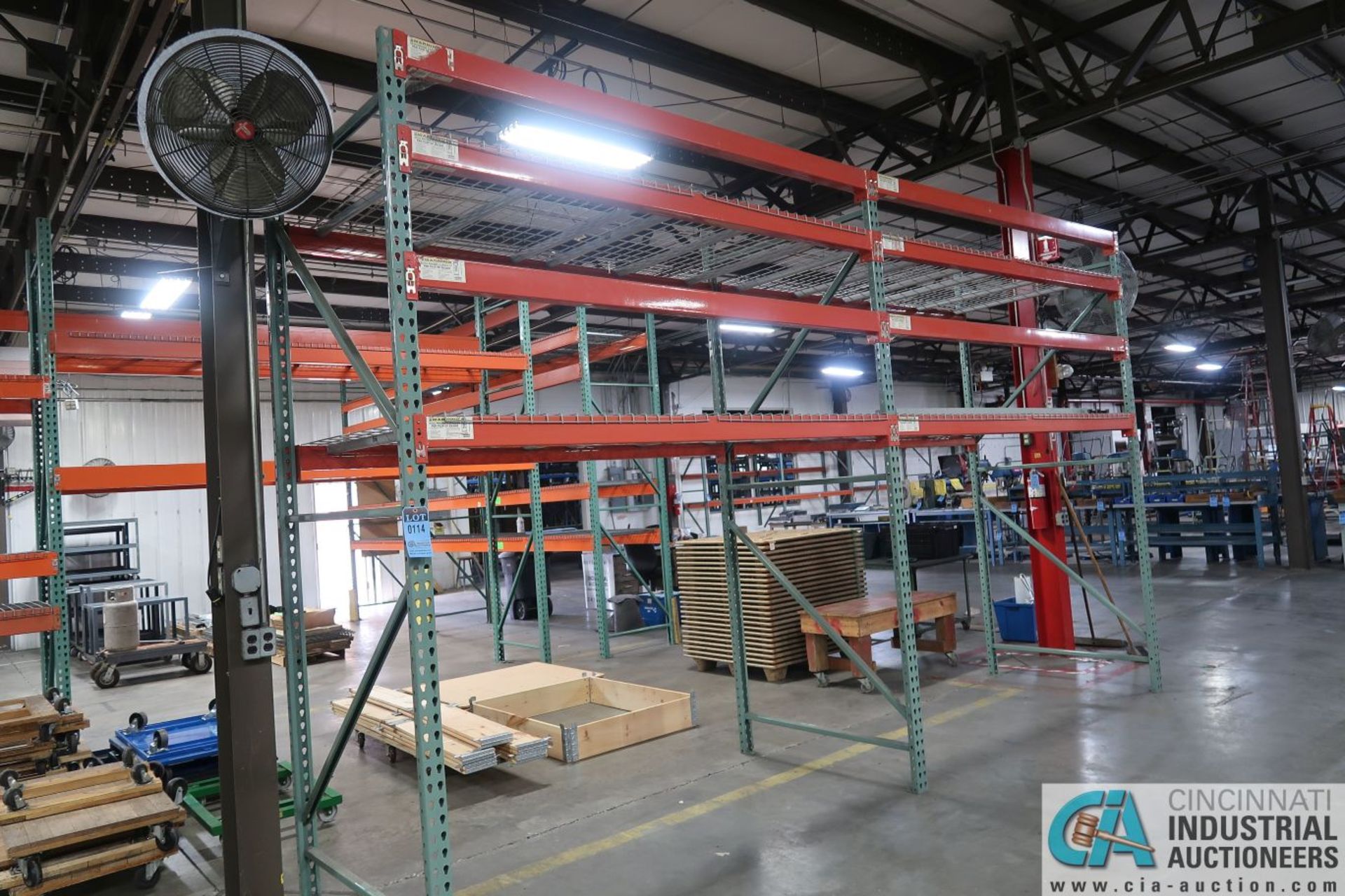 Sections 48" x 96" x 10' High Pallet Rack; (3) Uprights, (12) 4" x 8' Beams, (8) Wire Decks