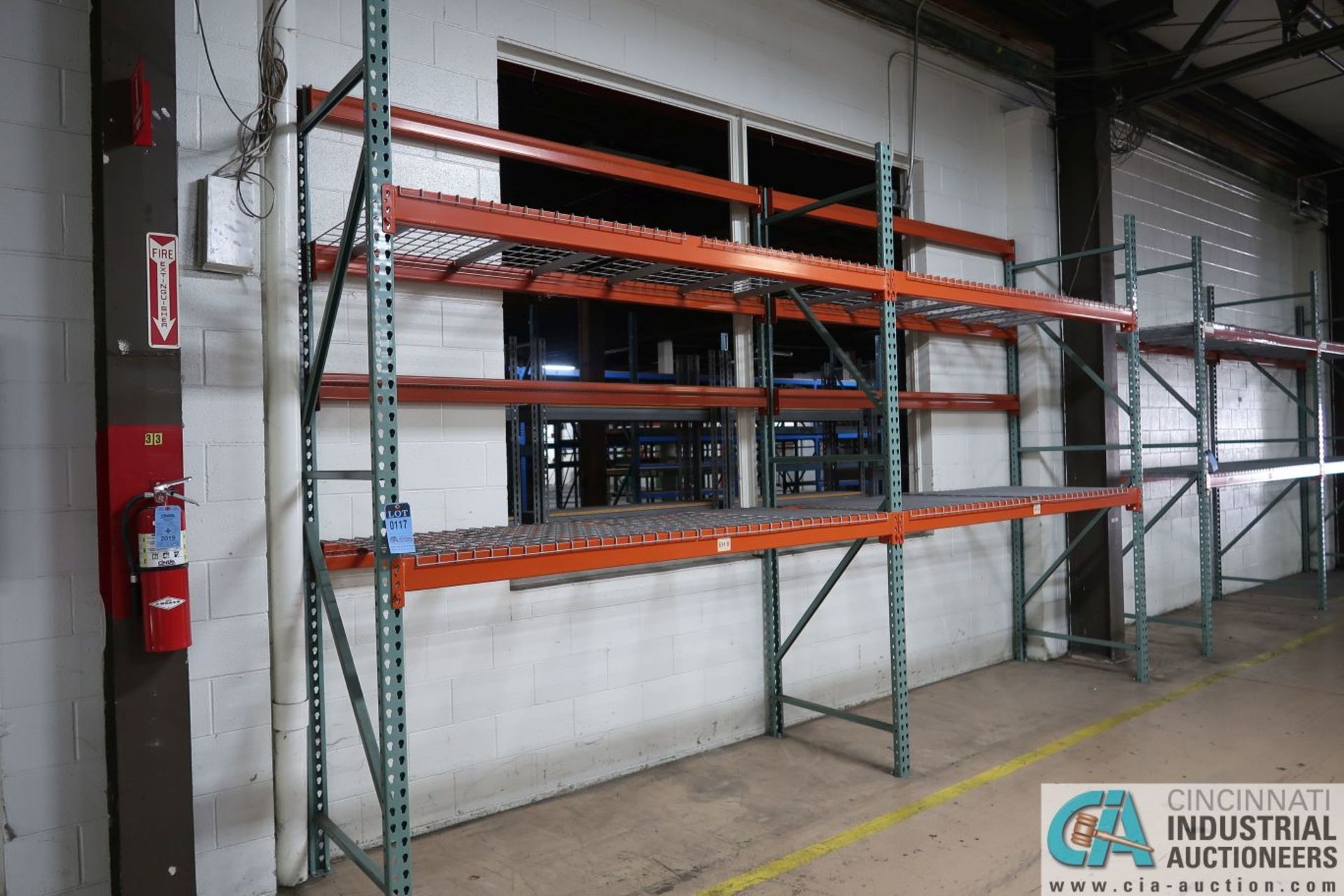 Sections 36" x 8' x 10' High Pallet Rack; (6) 3' x 10' Uprights, (10) 4" x 8' Beams, (16) Wire