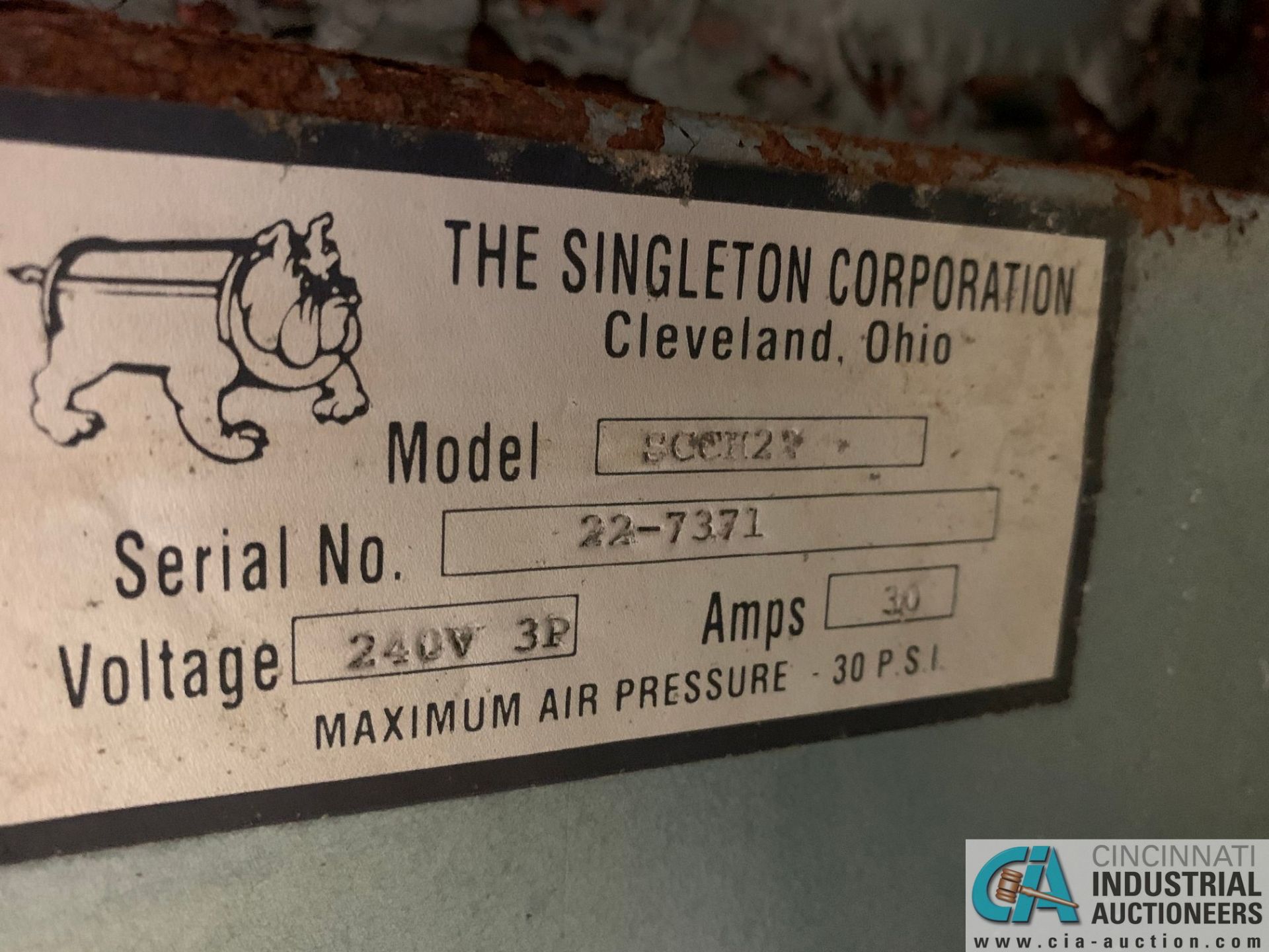 SINGLETON CORP MODEL SCCH-22 SALT SPRAY TEST CABINET; S/N 22-7371 - Image 4 of 8