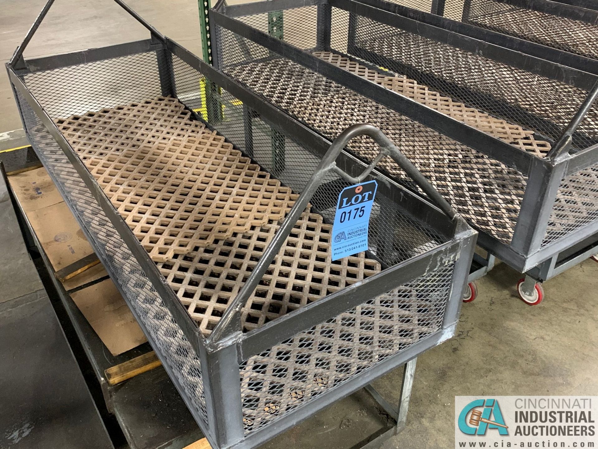 66" X 24" X 12" DEEP STEEL BASKETS WITH CARTS - Image 2 of 3