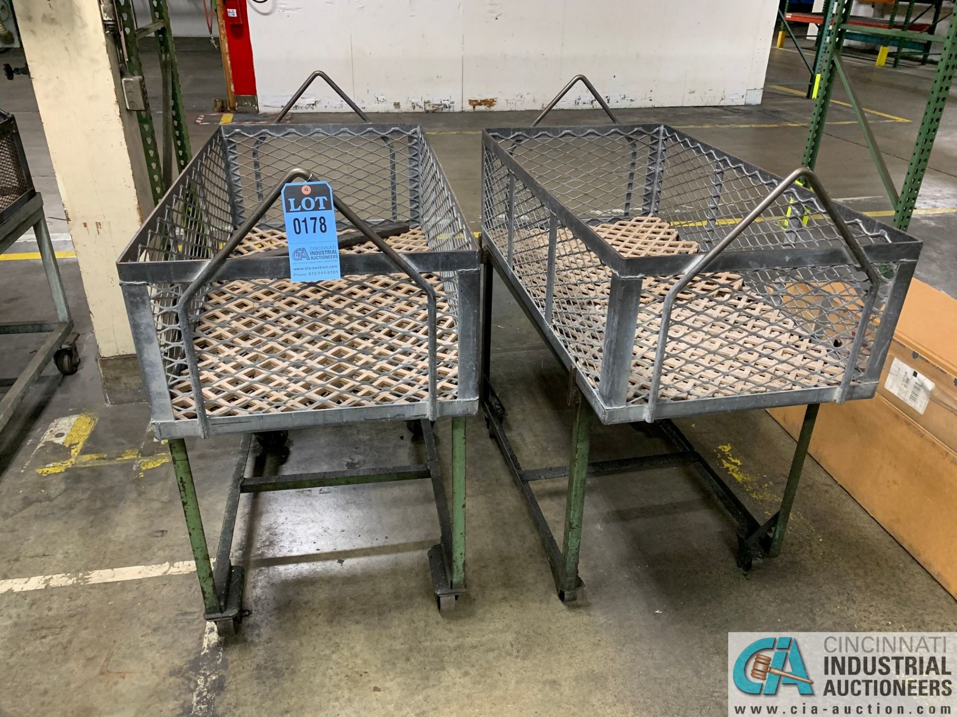 24" X 45" X 14" DEEP STEEL BASKETS WITH CARTS