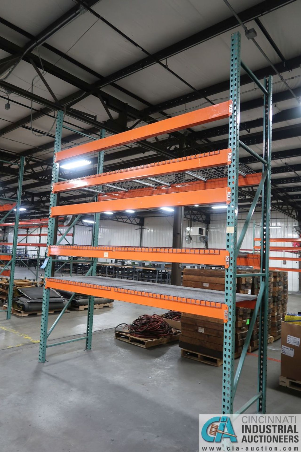 Sections Pallet Rack (8) Uprights, (40) Beams, (38) Wire Decks TOTAL; (8) 3' x 12' Uprights, (22) 6"