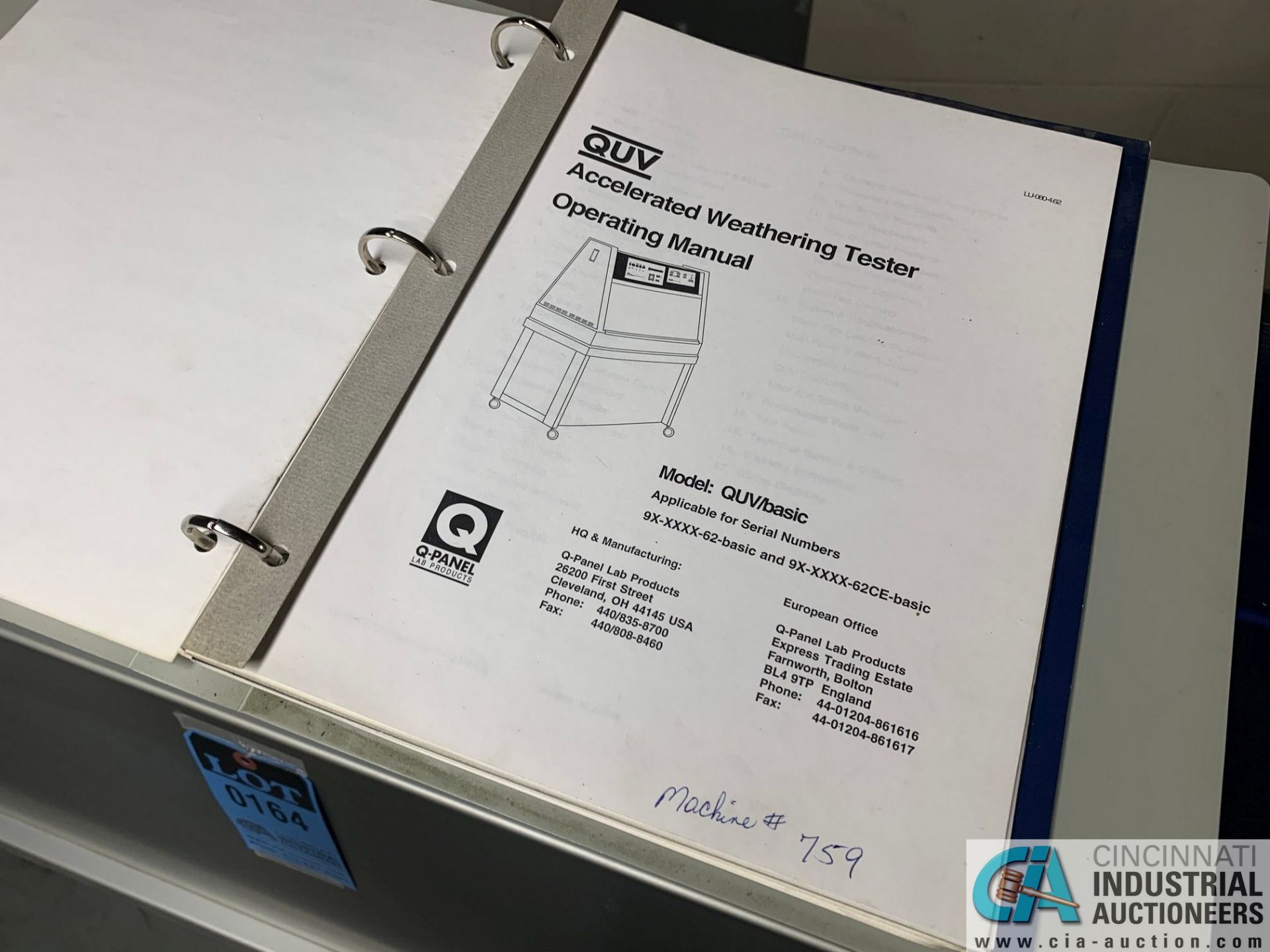 QUV MODEL BASIC WEATHER TEST UNIT; S/N 98-1005-62 - Image 3 of 6