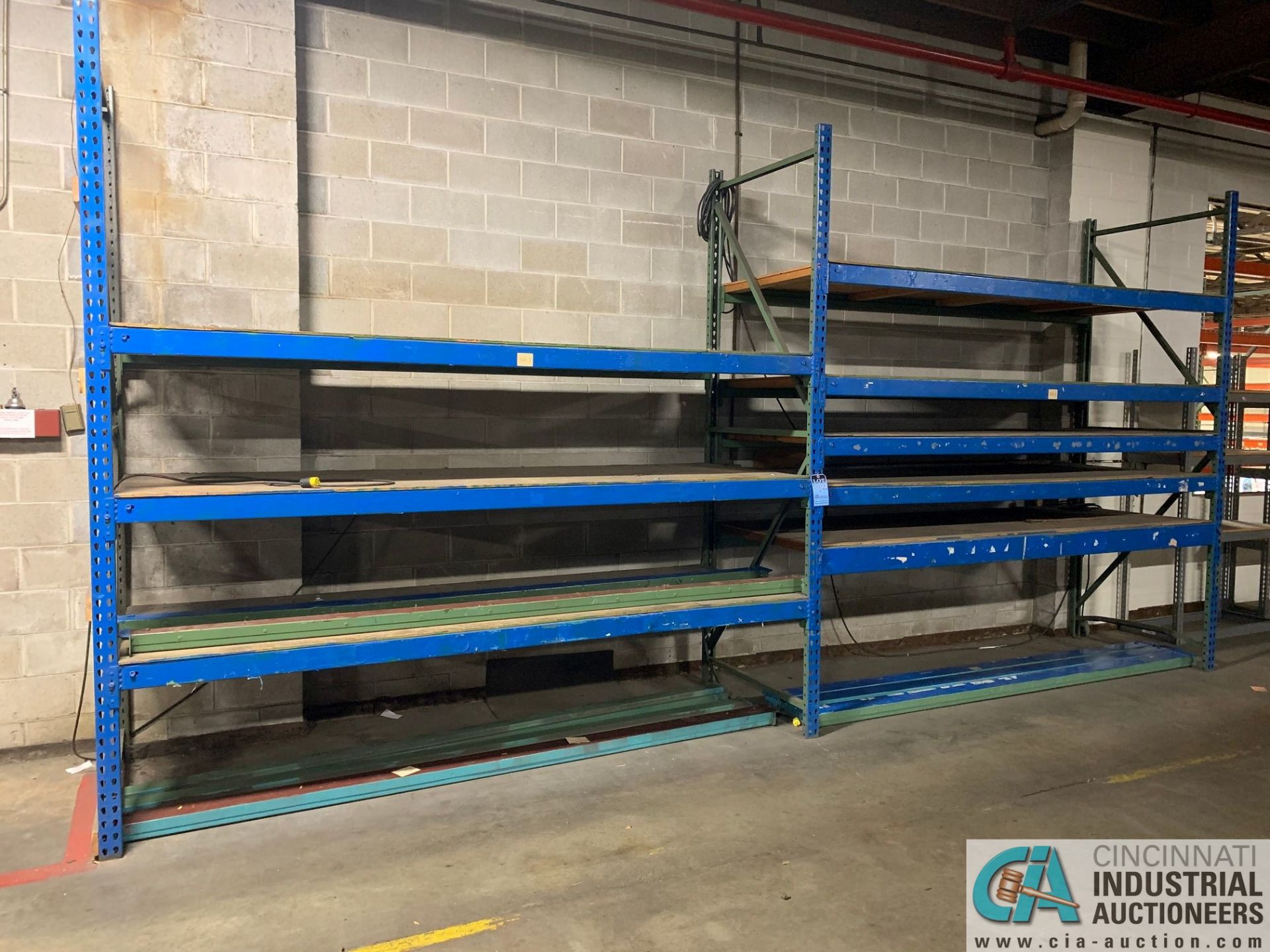 Sections Blue Rack Along Wall, (6) Uprights, (38) Beams Total, (6) 10' x 42" Uprights, (24) 10' x 4" - Image 3 of 6