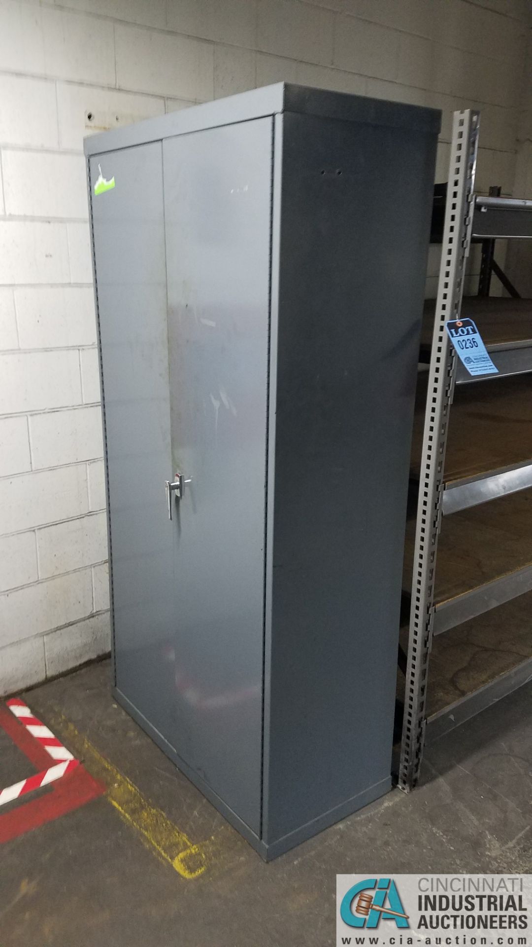 (LOT) (2) STEEL RACKS WITH STORAGE CABINET - Image 2 of 2